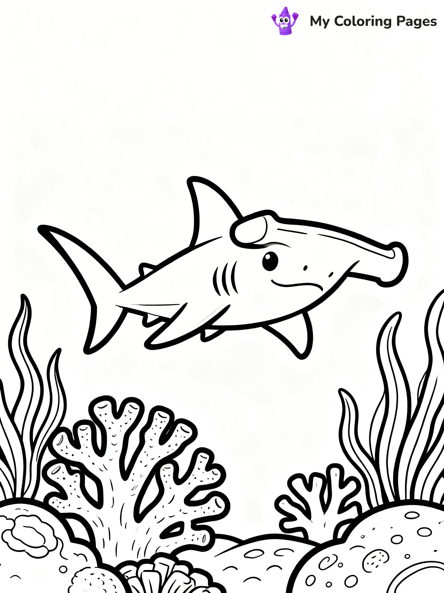 Hammerhead Shark Coloring Pages - 1