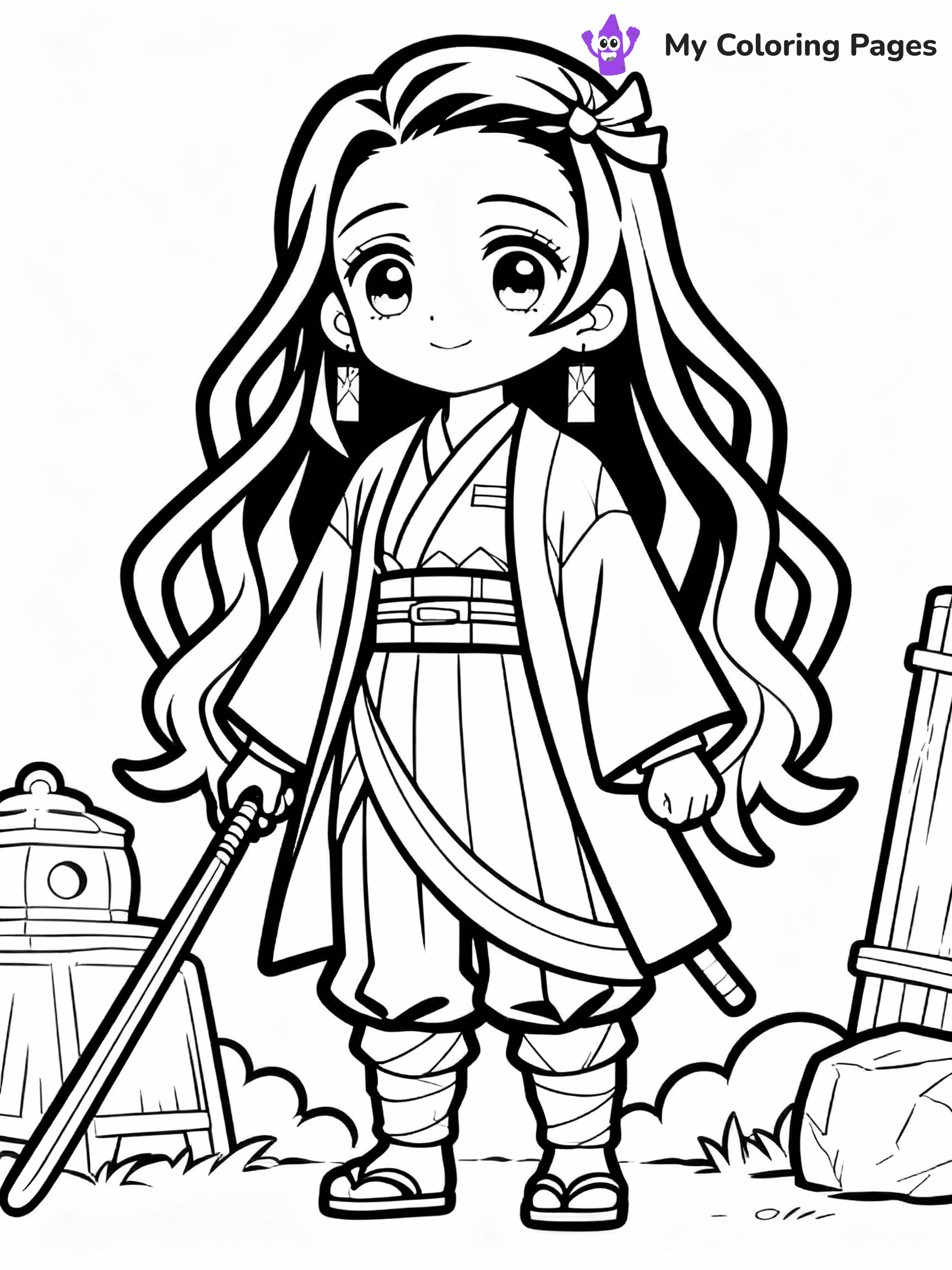 Nezuko Coloring Pages - 4