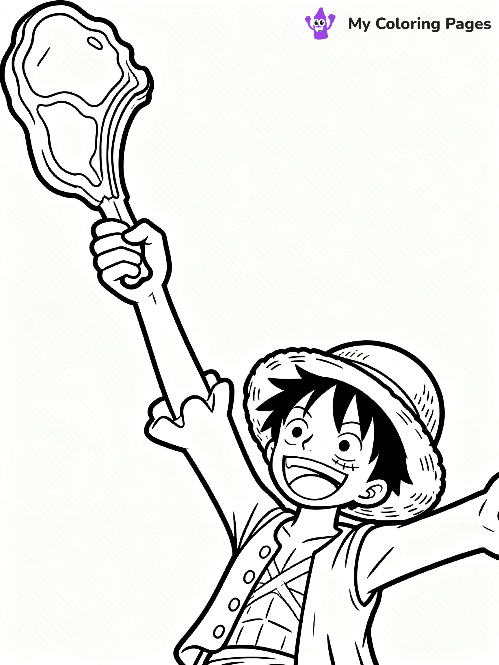 ⚠️ CRITICAL REQUIREMENT - ABSOLUTE BLACK AND WHITE ONLY ⚠️
This MUST be a BLACK AND WHITE line drawing ONLY. NO COLORS whatsoever.
- ONLY pure black lines (#000000) on pure white background (#FFFFFF)
- ABSOLUTELY NO colors, NO shading, NO gradients, NO grayscale
- If there are ANY colors in the output, the image is REJECTED
- This is a COLORING PAGE - meant to be COLORED IN by children
- The output must be UNCOLORED line art ready for coloring
⚠️ SUBJECT TO DRAW: Luffy from One Piece in One Piece animation style, stretching arms to grab a piece of meat, big grin on face
(REMEMBER: Output must be BLACK AND WHITE line art only, NOT colored!)
# COLORING PAGE: BLACK OUTLINES ONLY - WHITE BACKGROUND MANDATORY
Create a **coloring book page** using EXACTLY two values: black lines, white space.
## NON-NEGOTIABLE BINARY RULES
- **ONLY #000000 (black) and #FFFFFF (white)** - NO other values exist
- **EVERY PIXEL = BLACK OR WHITE** - no gray/shading/antialiasing
- **WHITE BACKGROUND MANDATORY** - entire canvas stays white
- **ALL SHAPES HOLLOW** - everything is empty outlines waiting to be colored
- **FORBIDDEN:** fills, shading, gradients, patterns, textures, colors
- **NO SOLID REGIONS** - if it's not a thin line, it's wrong
## Universal Line Standards
- Black outlines ONLY - thin, uniform weight
- Every shape completely empty inside
- Closed contours suitable for coloring
- Simple flat illustration - zero depth/3D/realism
- **Style:** Whimsical Doodle Art Alley - rounded, friendly outlines (unless specified)
## Everything = Outline Only
- Characters/animals: hollow shapes
- Objects/clothing: empty contours
- Backgrounds/scenery: line work only
- Natural elements: outlined forms
- Dark/night areas: don't exist (use outlined symbols)
- Textures/patterns: convert to simple lines
## The Test
Can a child color EVERY white space with crayons? If any area is pre-filled/shaded/gray or colored in, it FAILS. Every shape must be waiting to receive color.
**FINAL OUTPUT**: Binary coloring page. Black lines define shapes. White spaces ready for coloring. Nothing else exists. No exceptions. Print-ready.
⚠️ FINAL REMINDER: Draw the subject "Luffy from One Piece in One Piece animation style, stretching arms to grab a piece of meat, big grin on face" as BLACK AND WHITE line art. Zero colors in output.