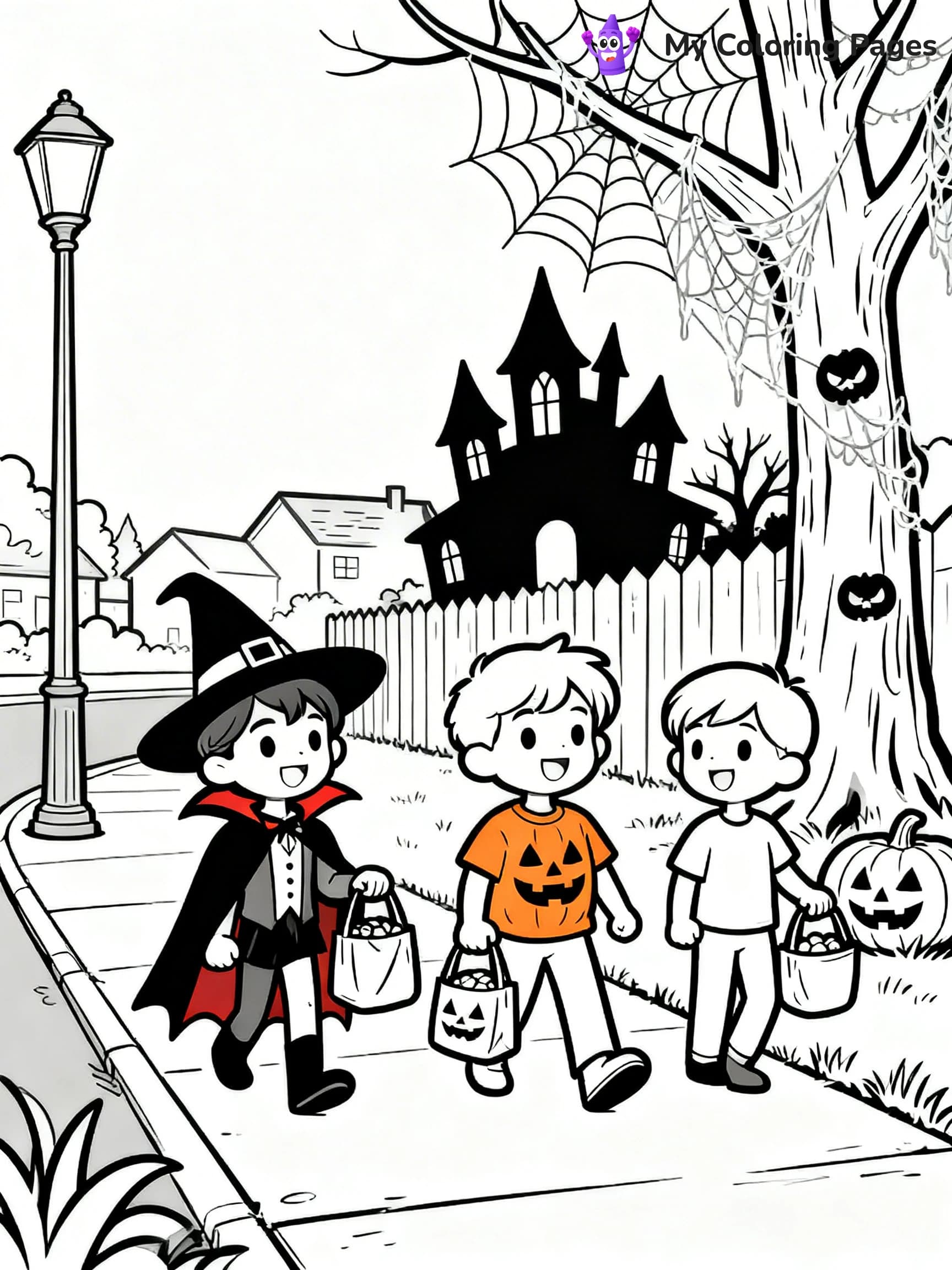 Halloween Kids Coloring Pages - 6