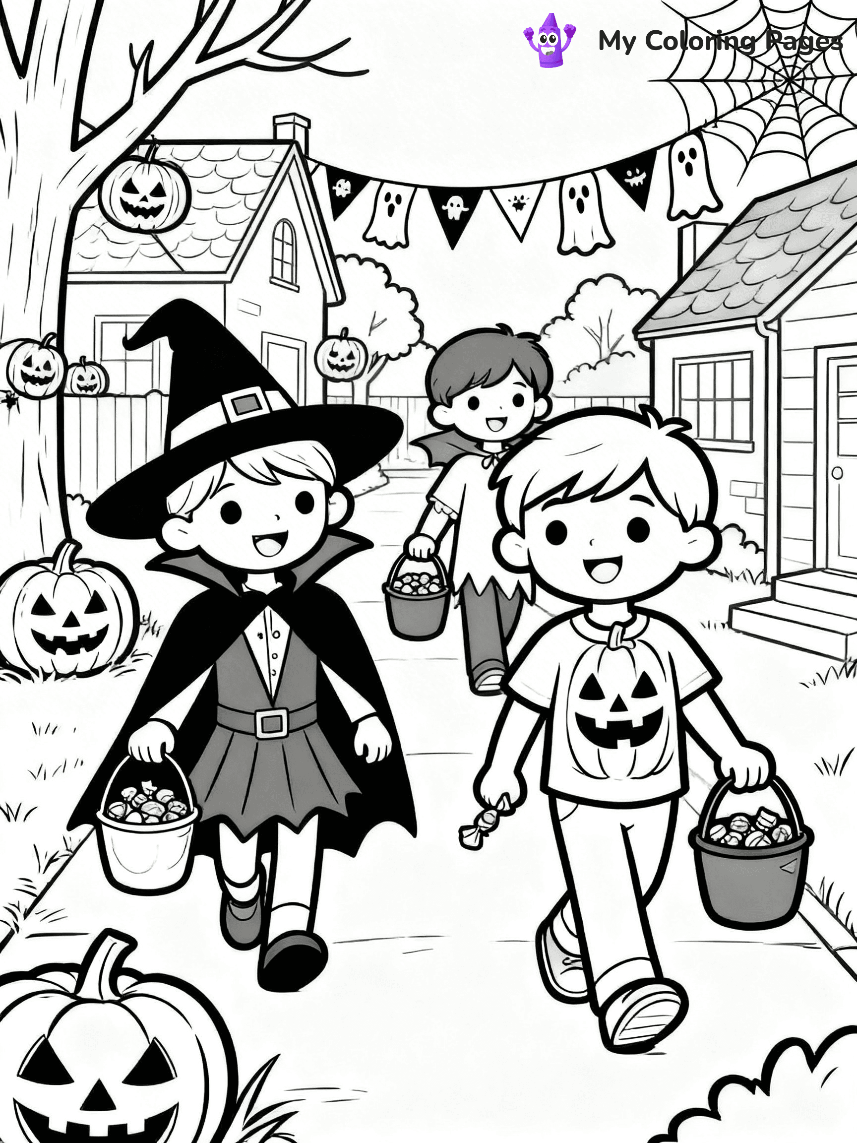 Halloween Kids Coloring Pages - 3