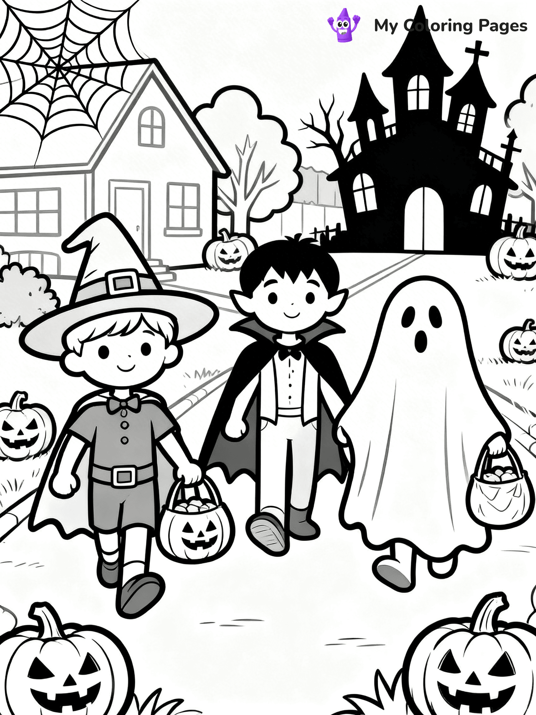 Halloween Kids Coloring Pages - 2