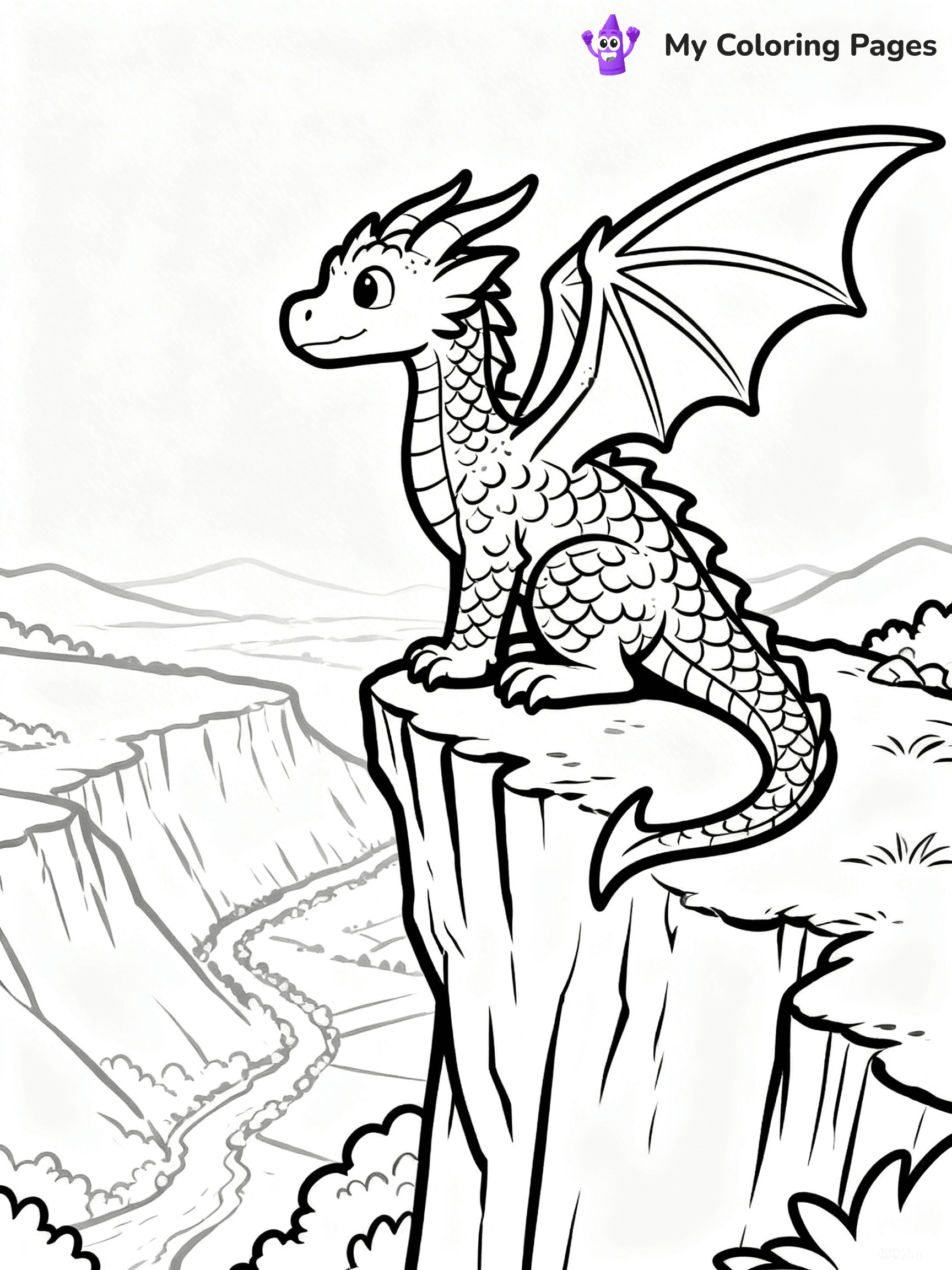 Realistic Dragon Coloring Pages - 105