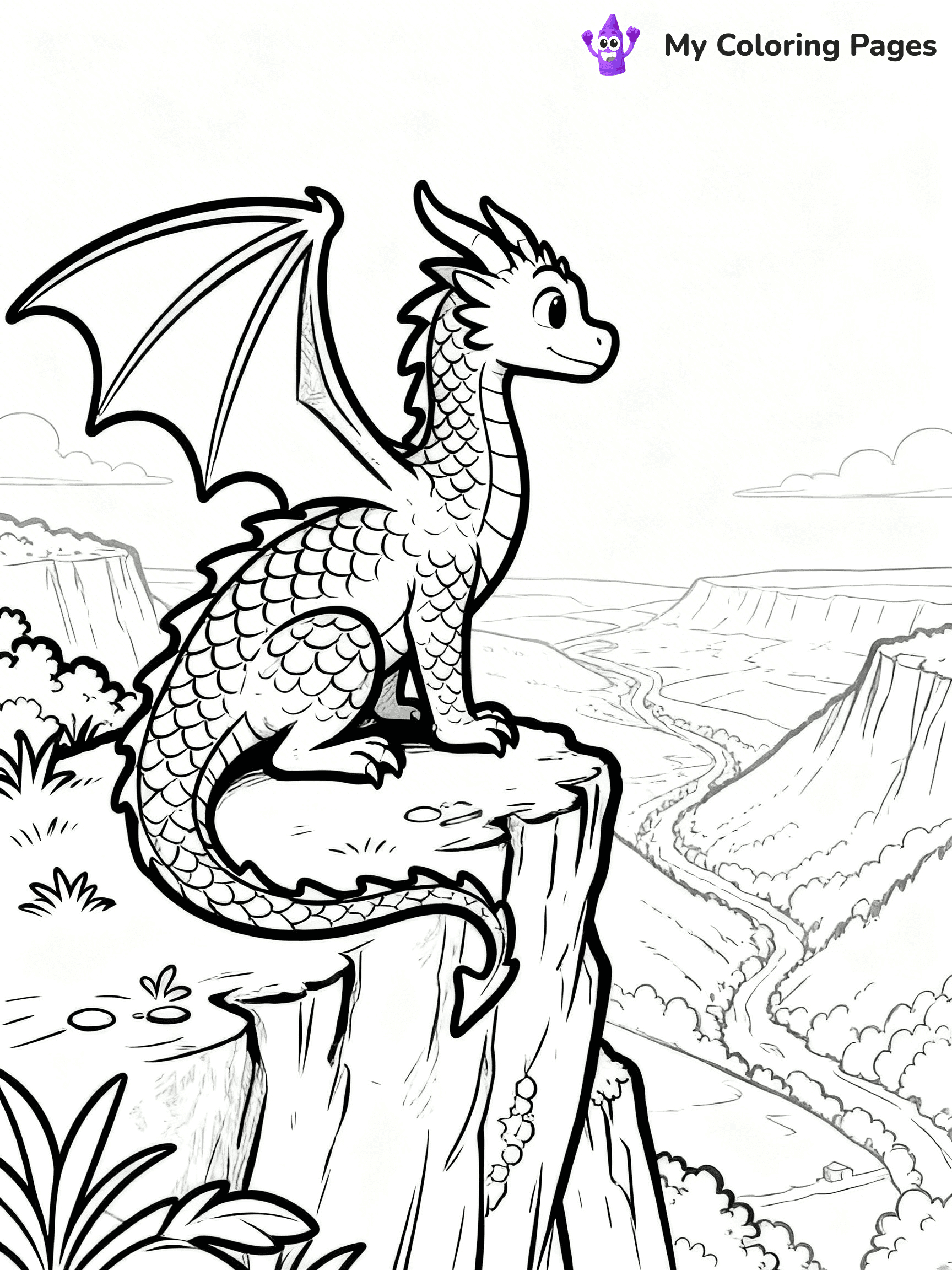 Realistic Dragon Coloring Pages - 104