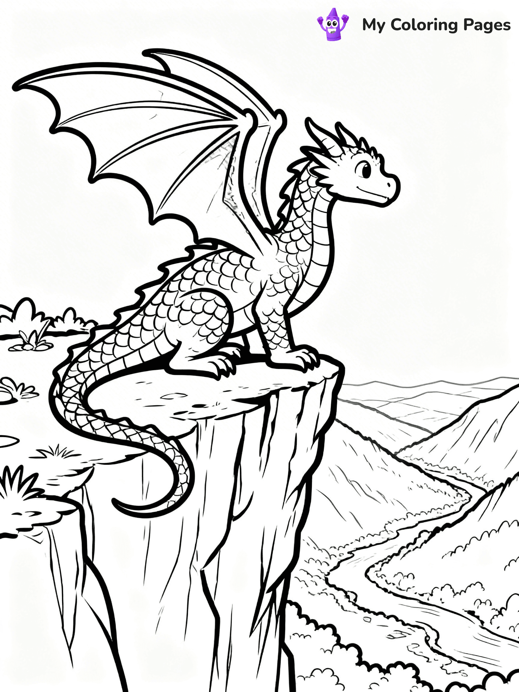 Realistic Dragon Coloring Pages - 103