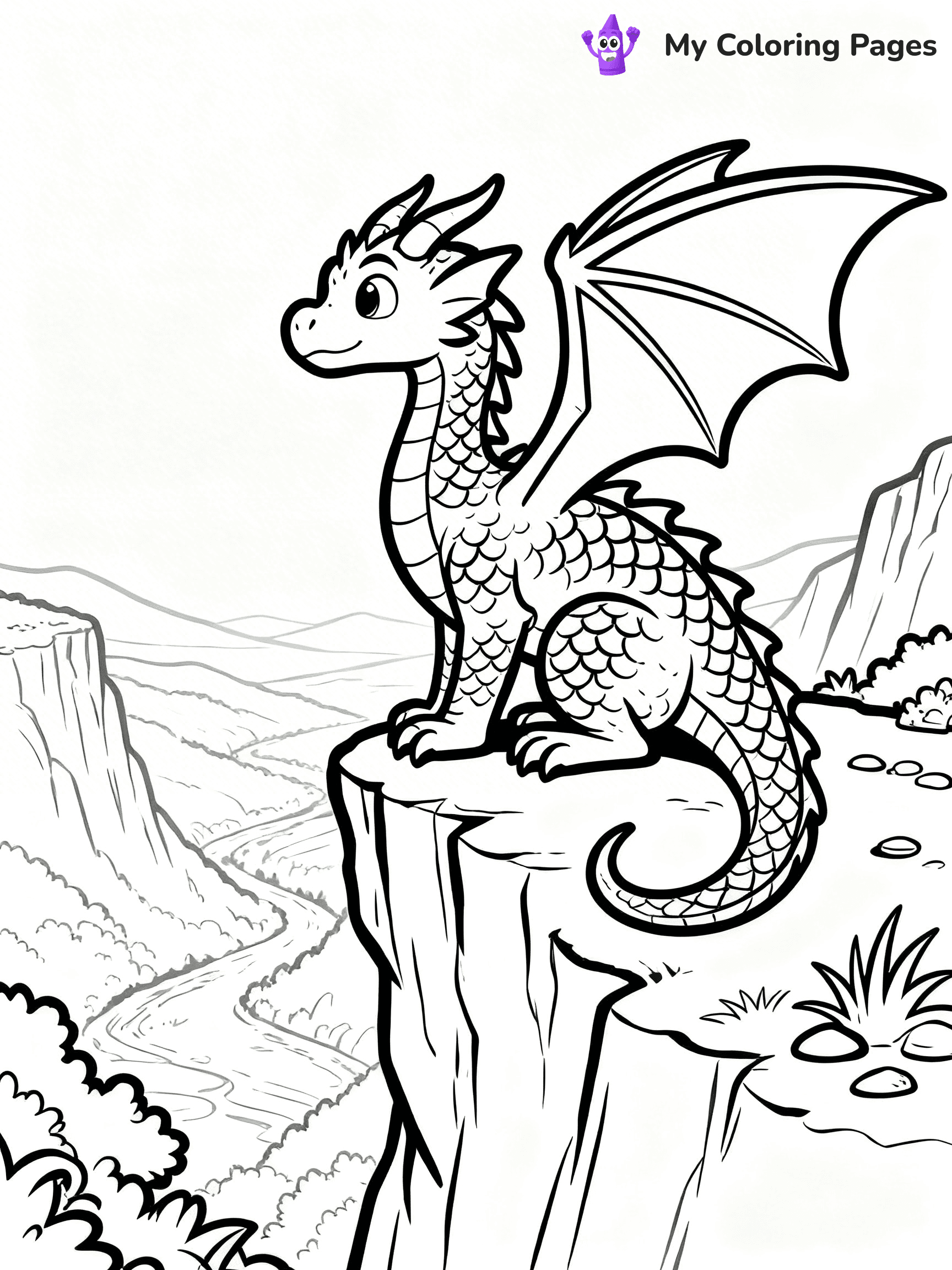 Realistic Dragon Coloring Pages - 102