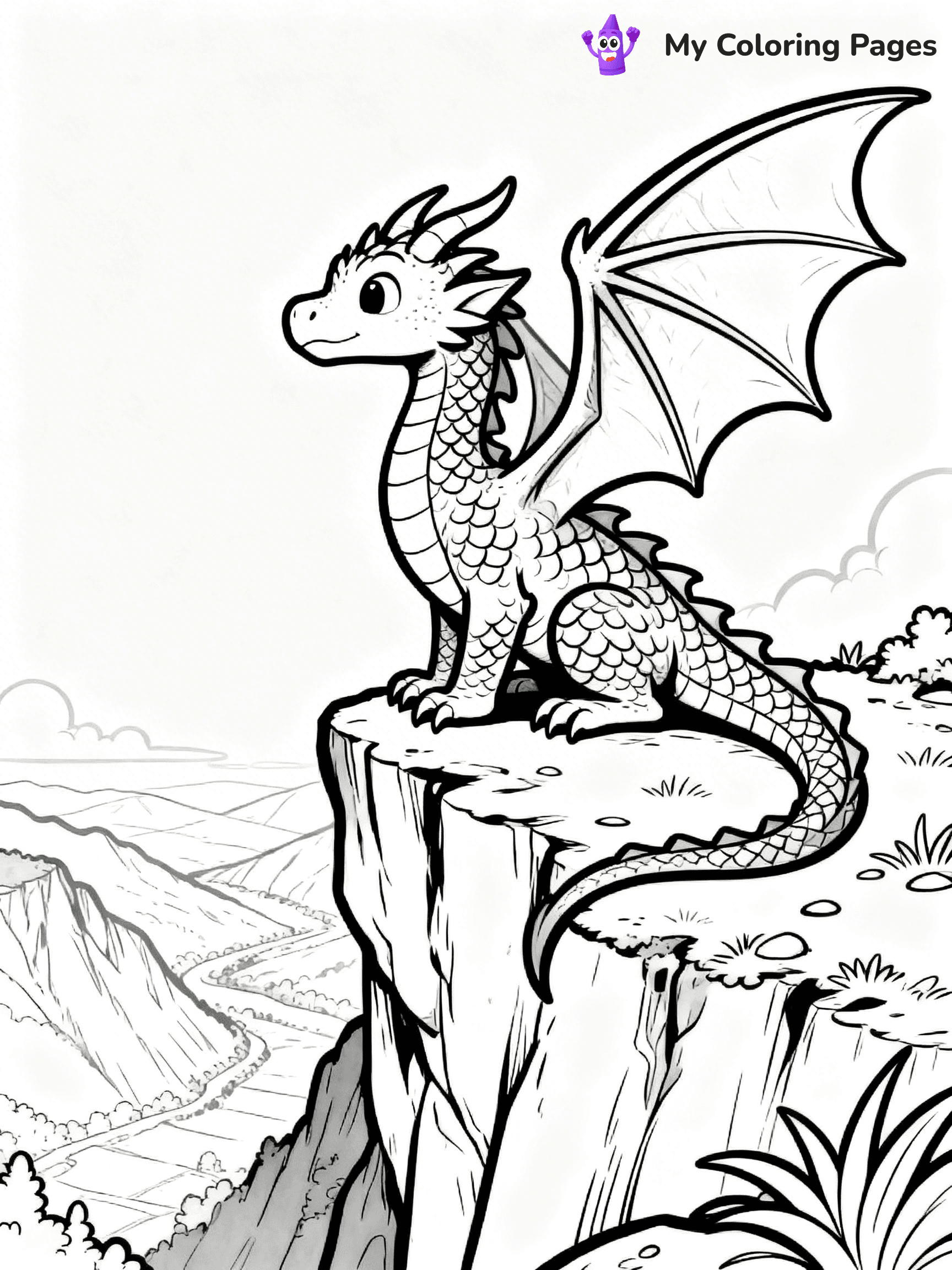 Realistic Dragon Coloring Pages - 101