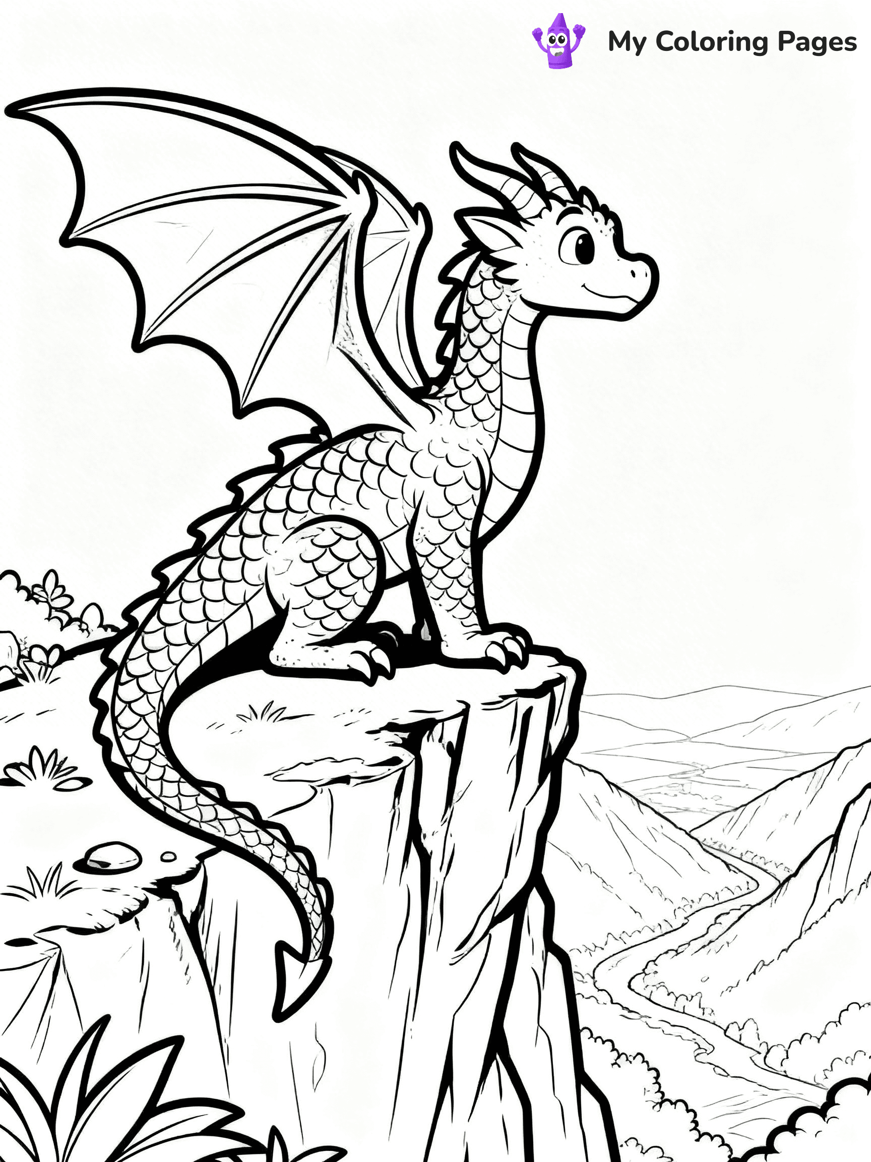 Realistic Dragon Coloring Pages - 100
