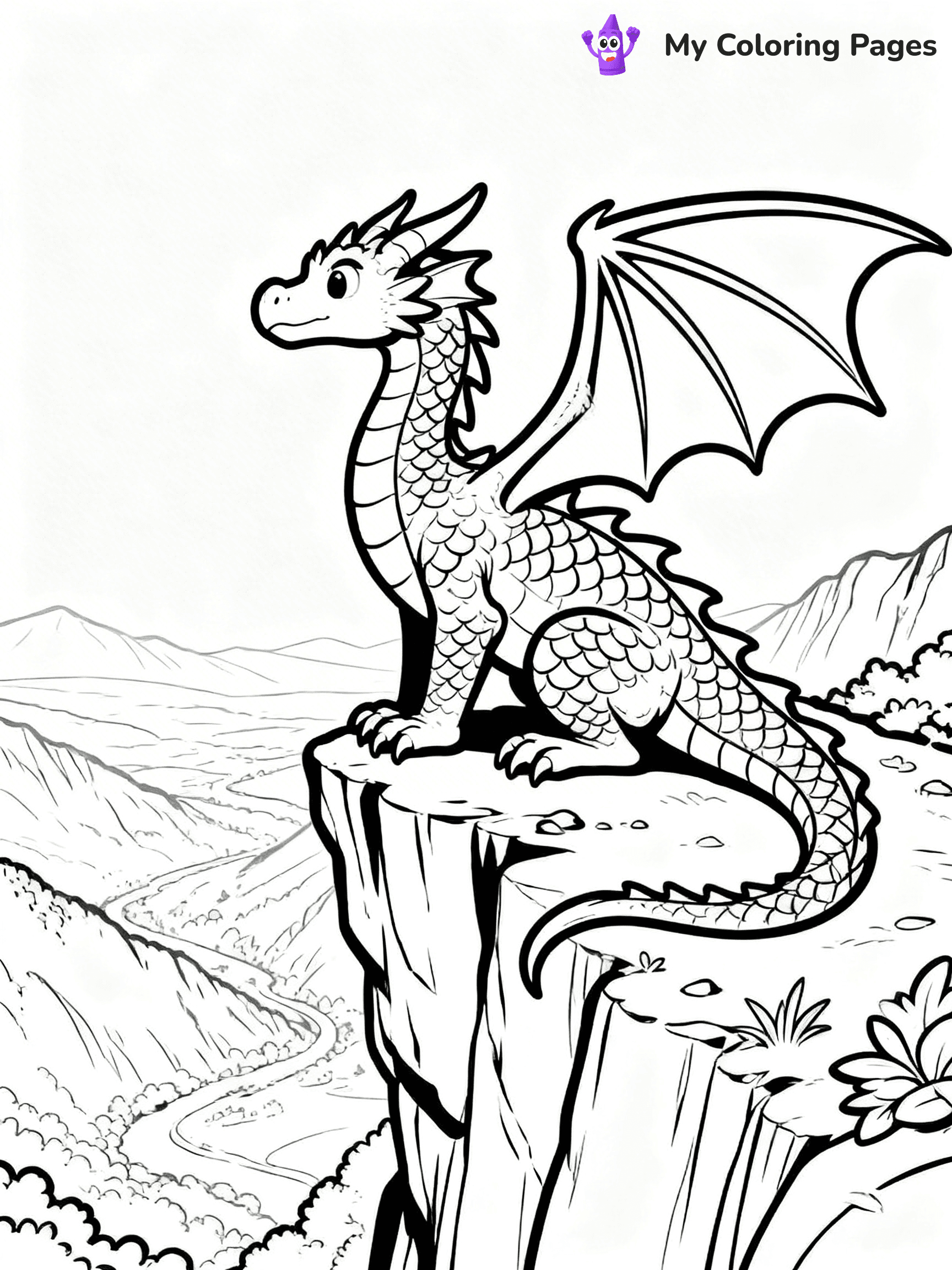 Realistic Dragon Coloring Pages - 99