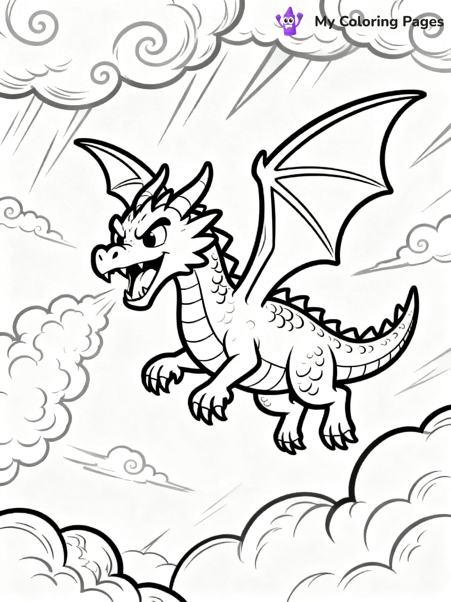 Realistic Dragon Coloring Pages - 98