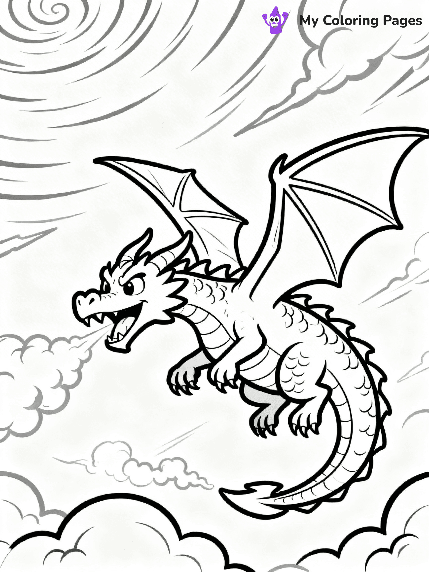Realistic Dragon Coloring Pages - 97