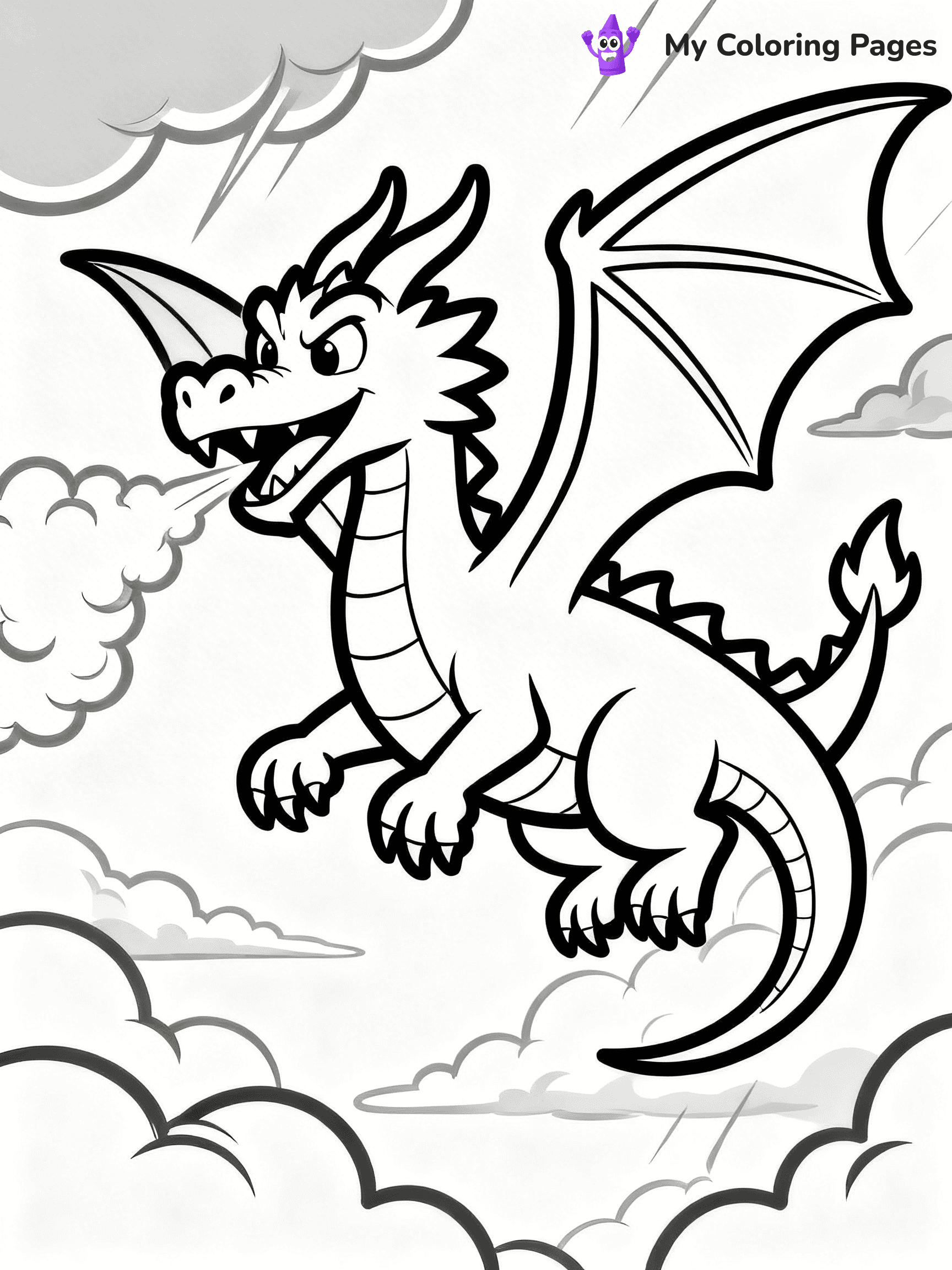 Realistic Dragon Coloring Pages - 96