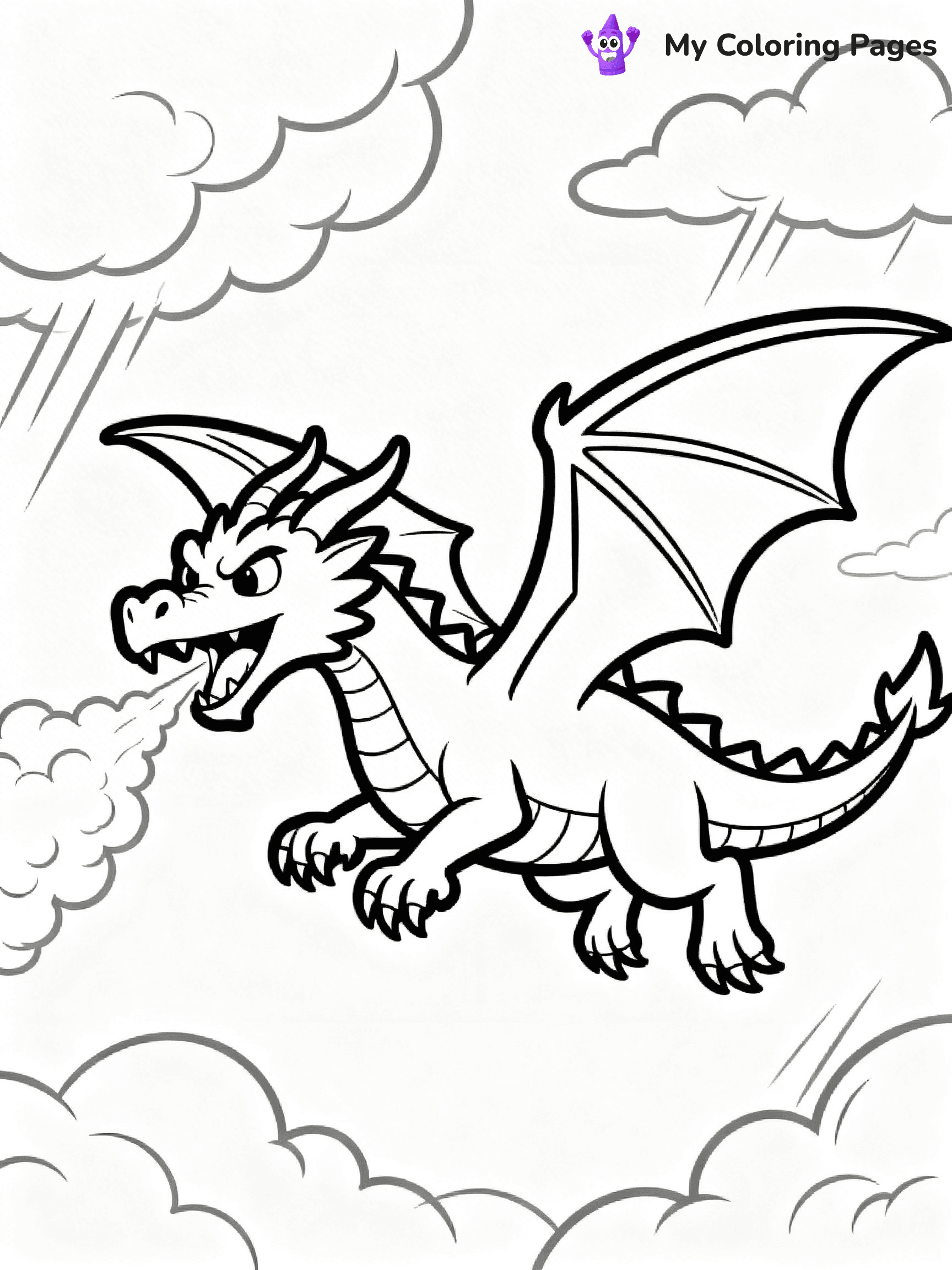 Realistic Dragon Coloring Pages - 95