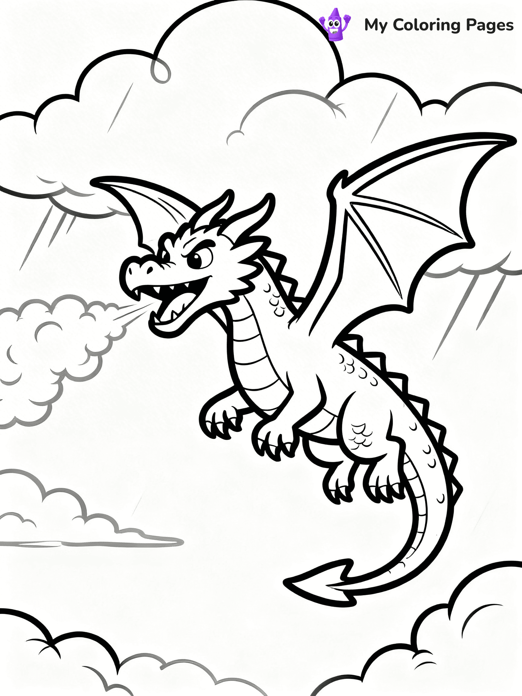 Realistic Dragon Coloring Pages - 94