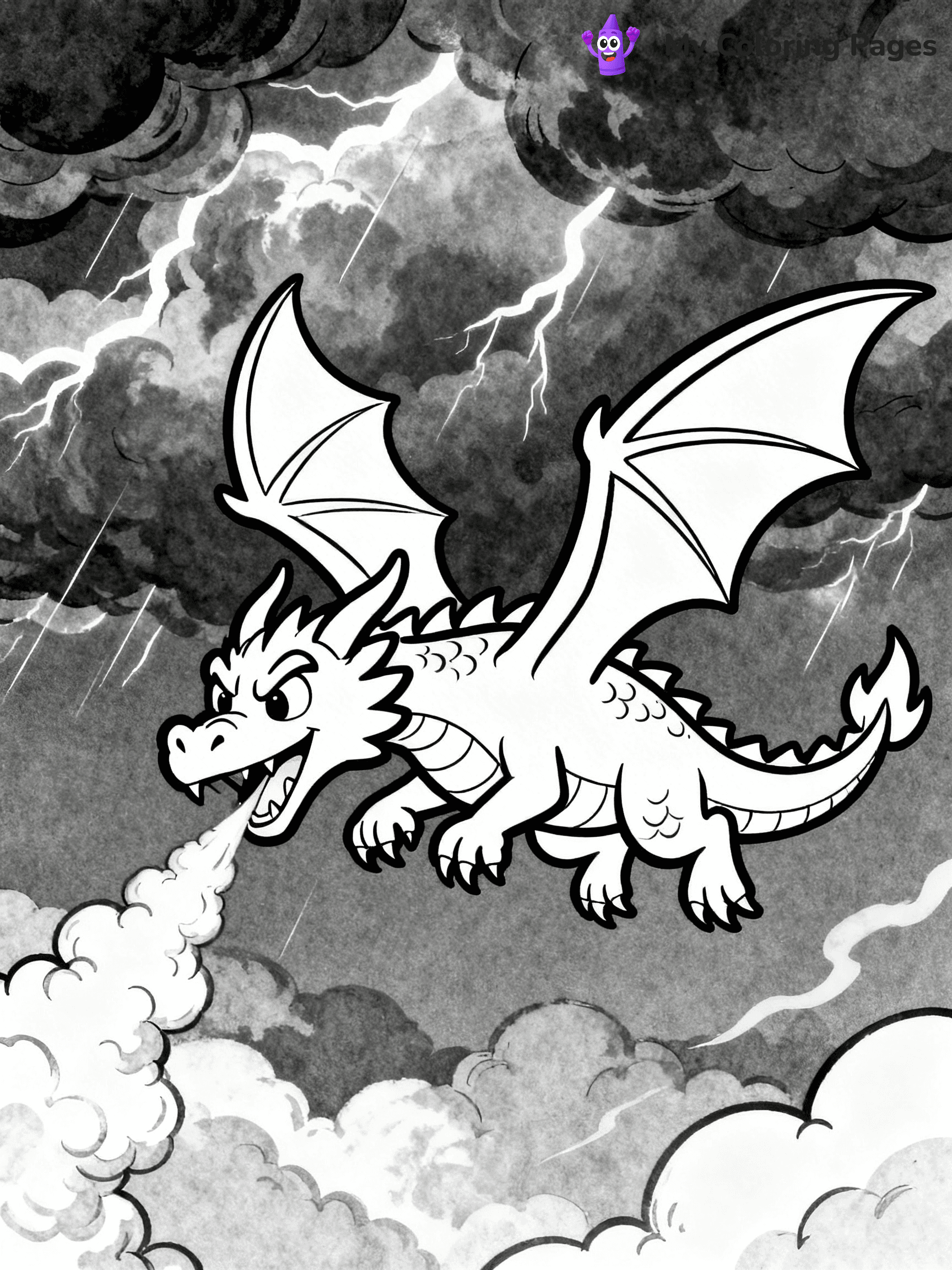 Realistic Dragon Coloring Pages - 93