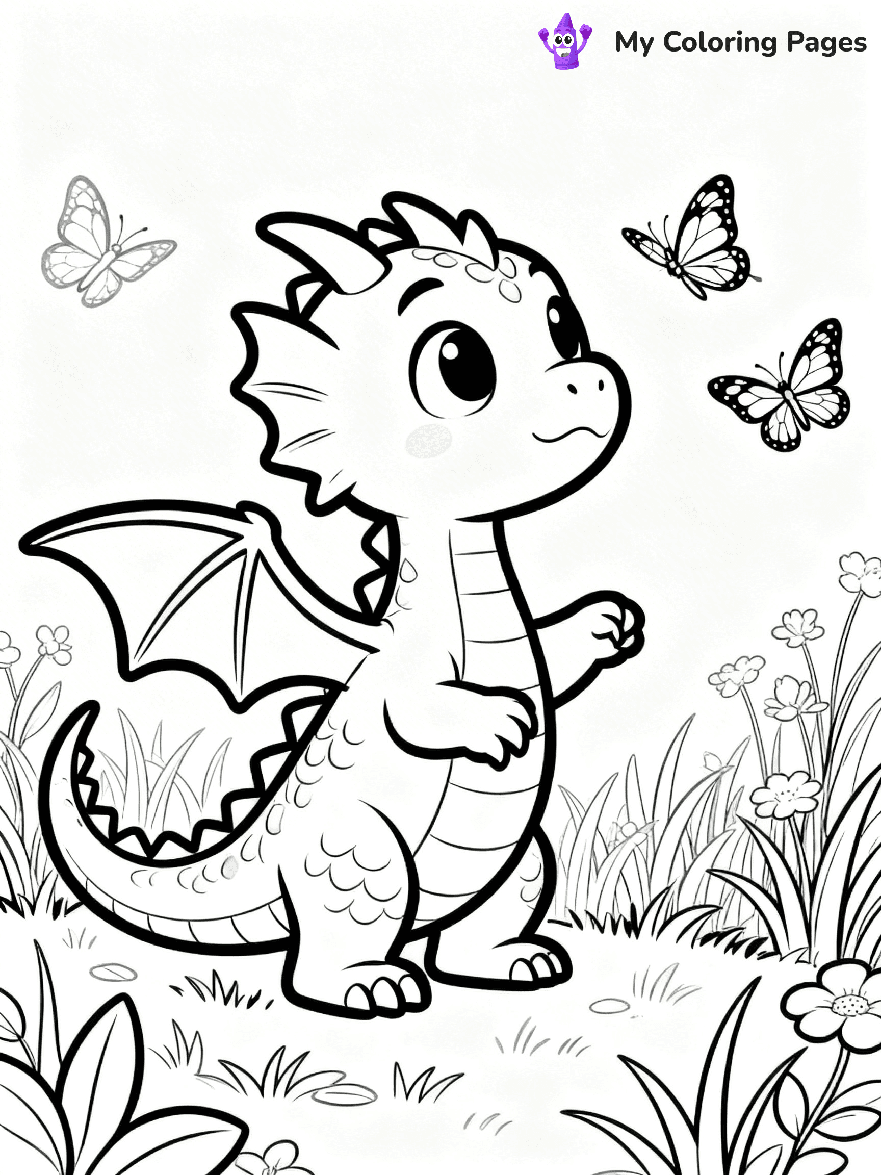 Realistic Dragon Coloring Pages - 84
