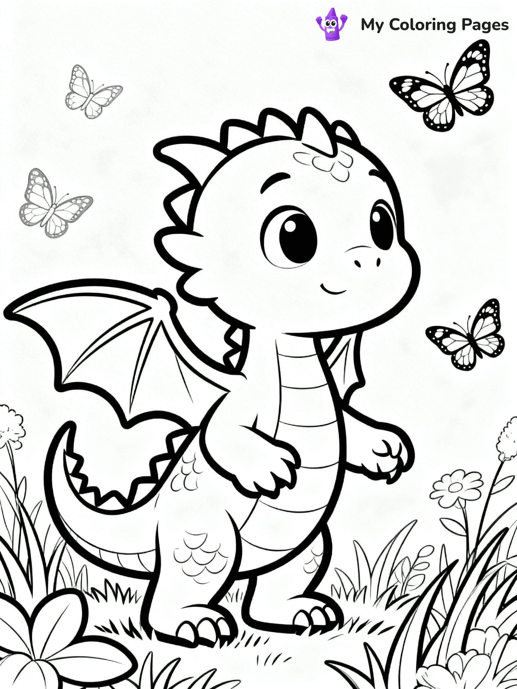 Realistic Dragon Coloring Pages - 78