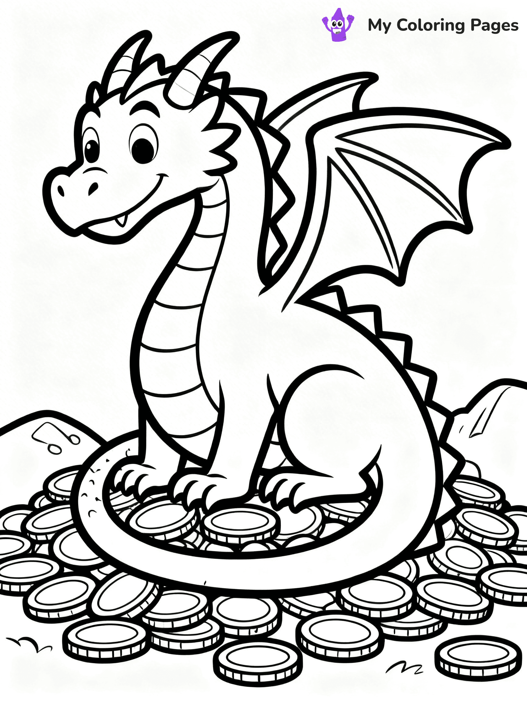 Realistic Dragon Coloring Pages - 77