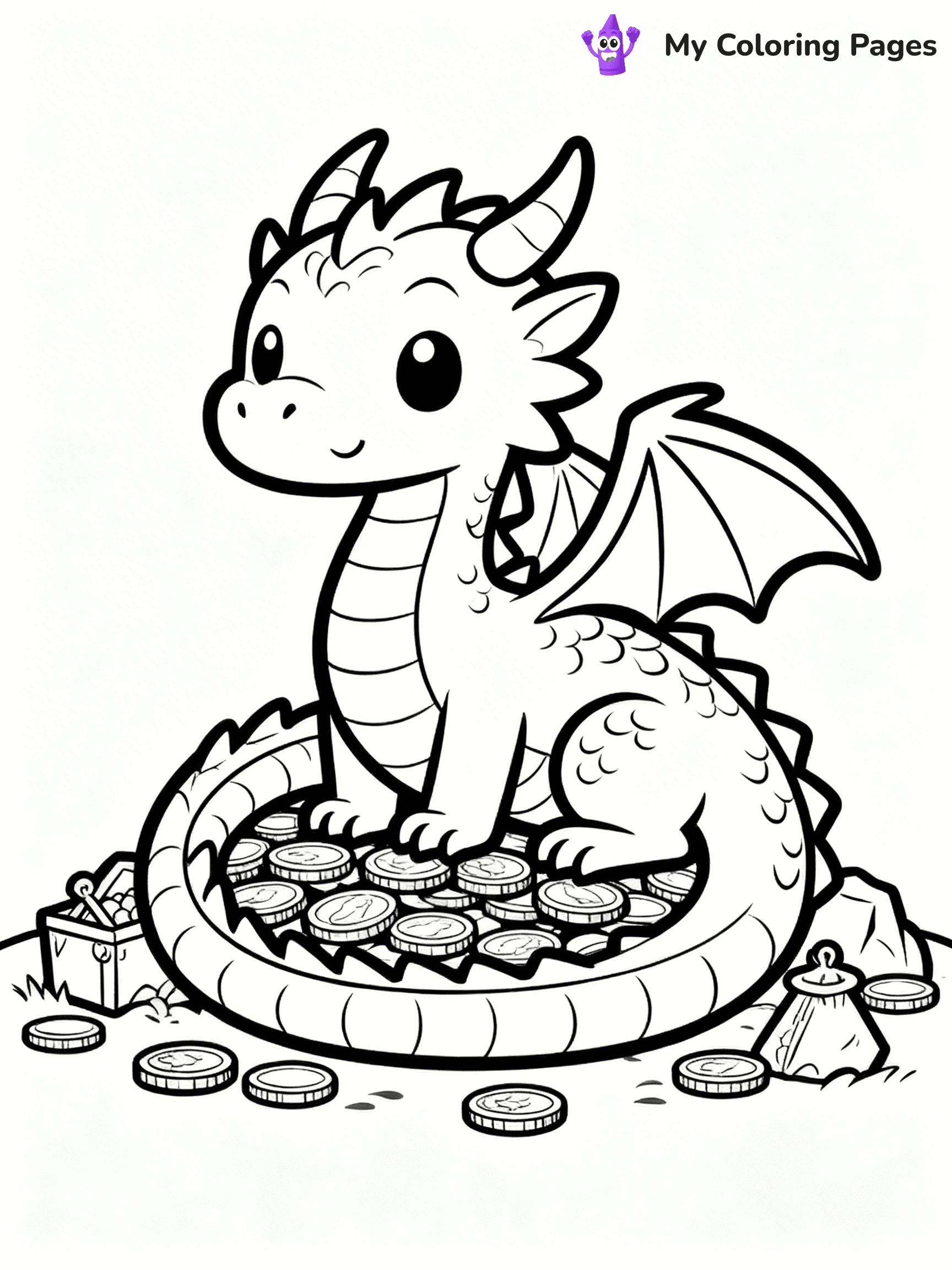 Realistic Dragon Coloring Pages - 76