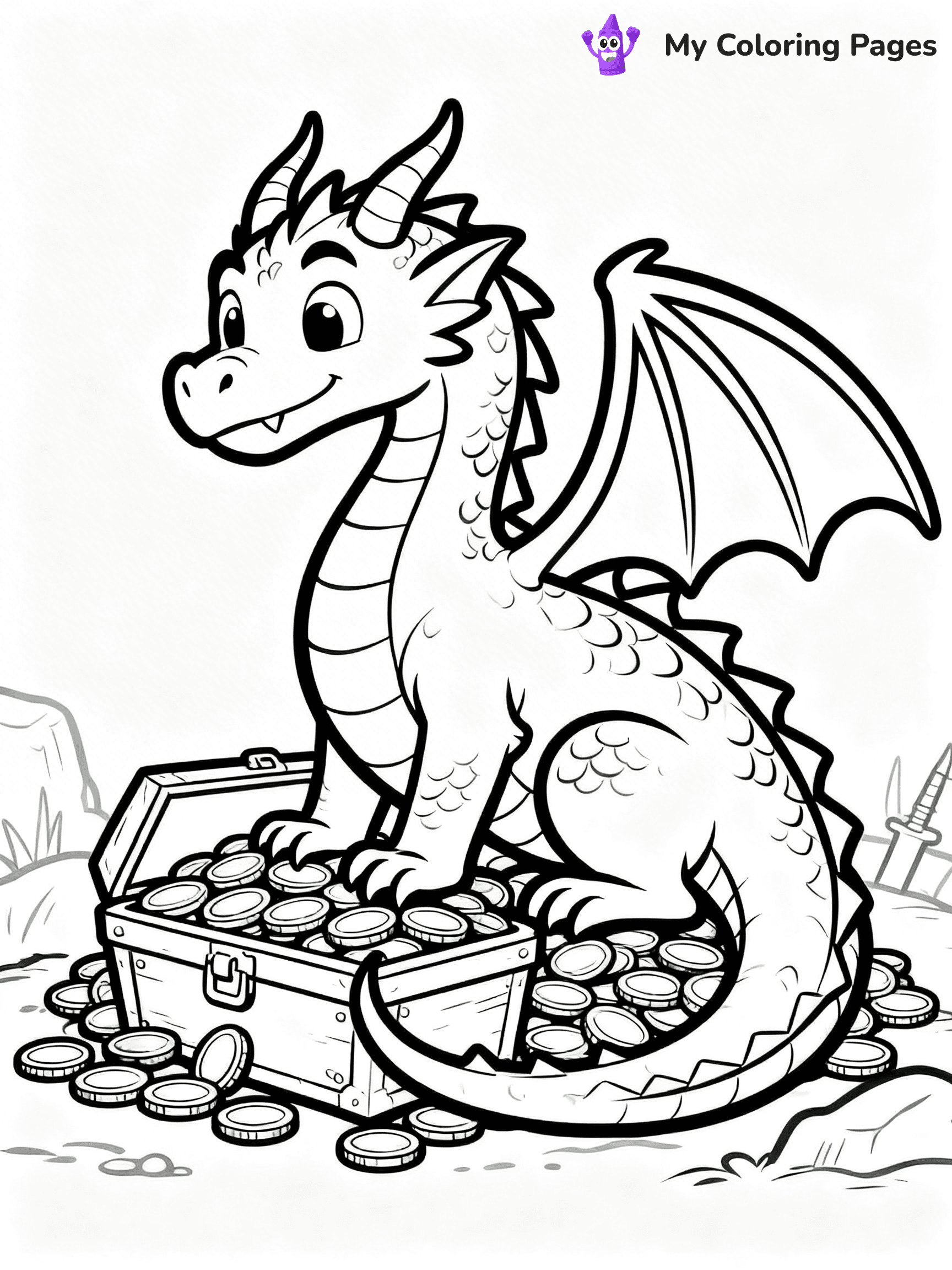 Realistic Dragon Coloring Pages - 74