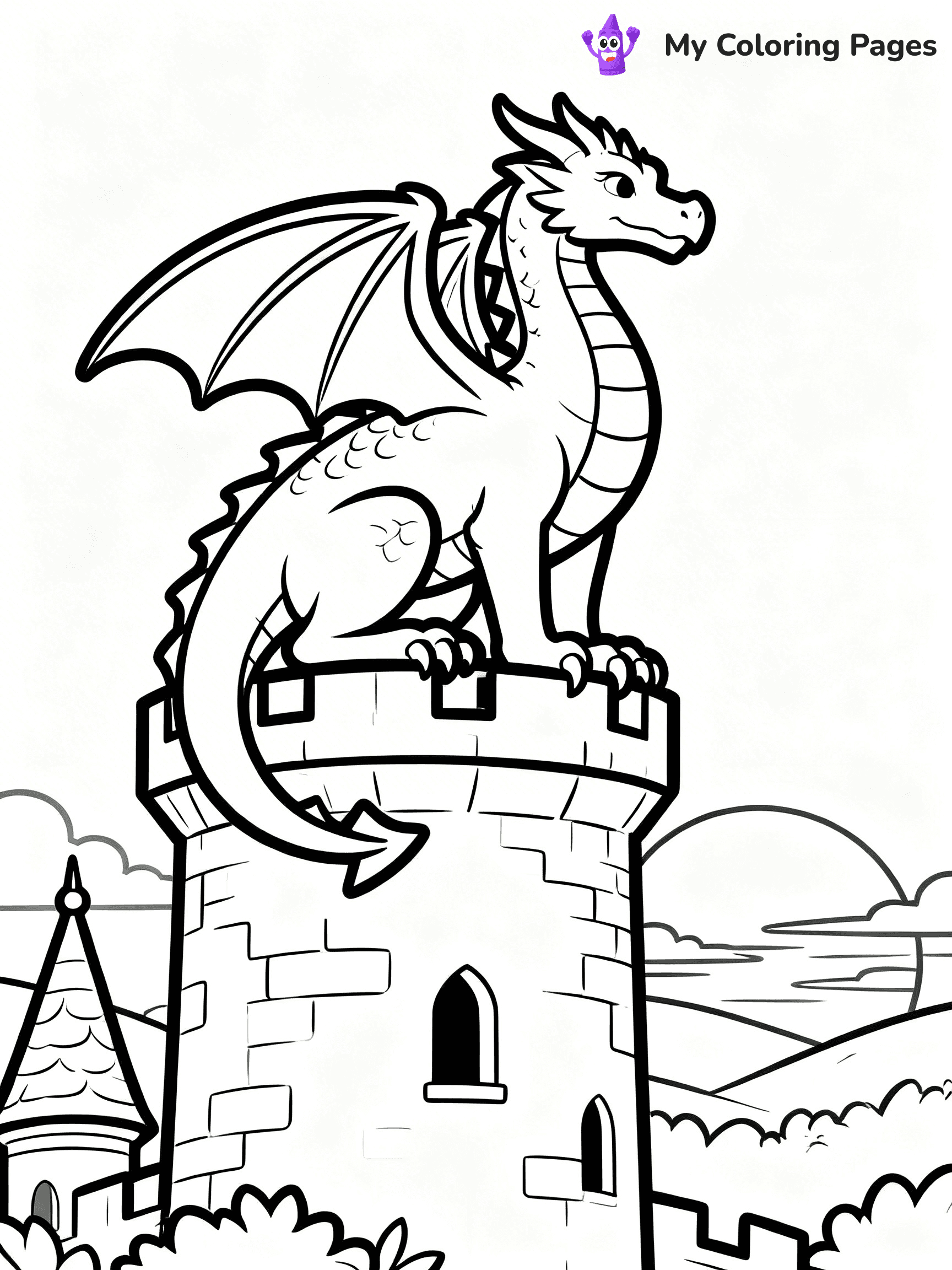 Realistic Dragon Coloring Pages - 63