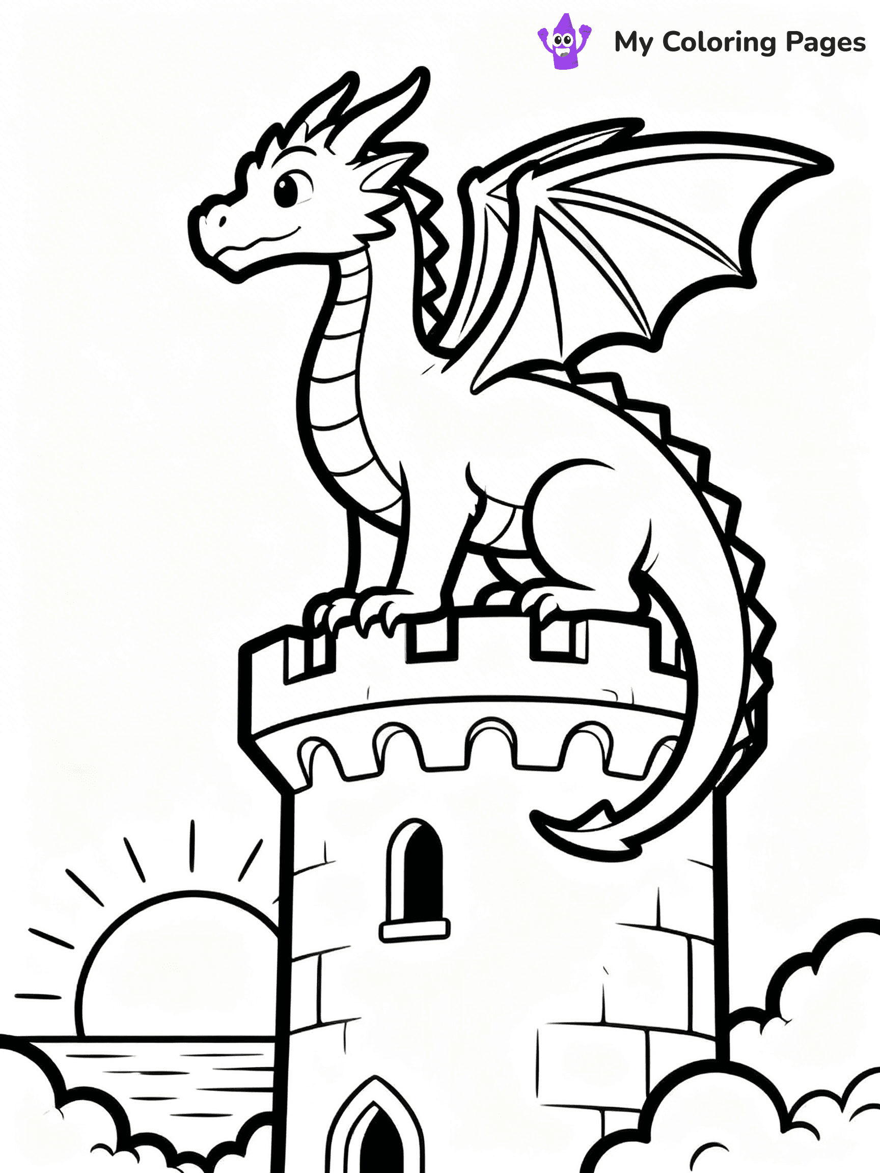 Realistic Dragon Coloring Pages - 60