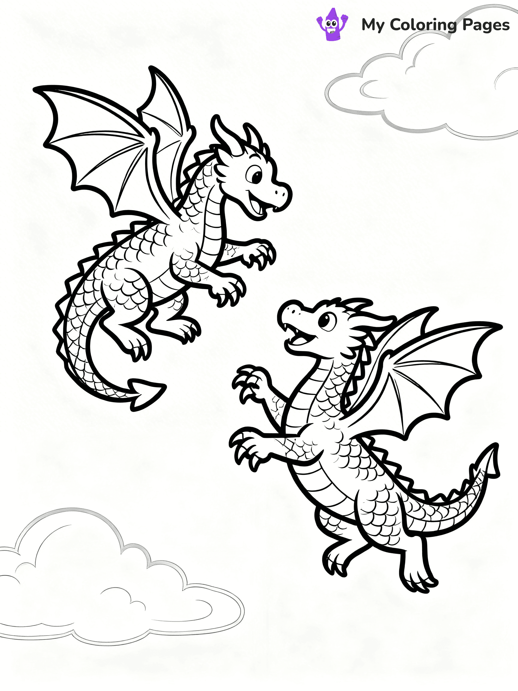 Realistic Dragon Coloring Pages - 54