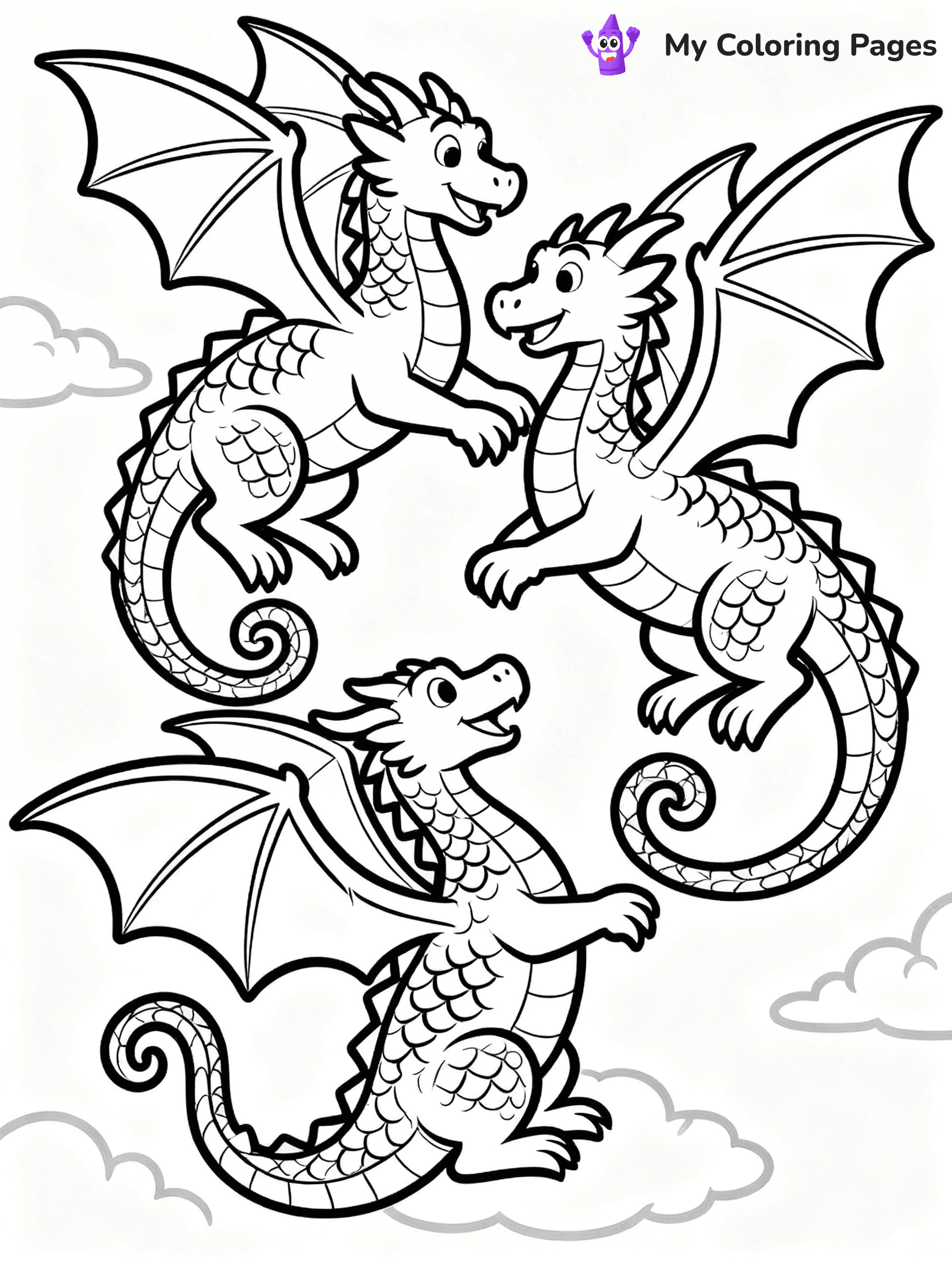 Realistic Dragon Coloring Pages - 53