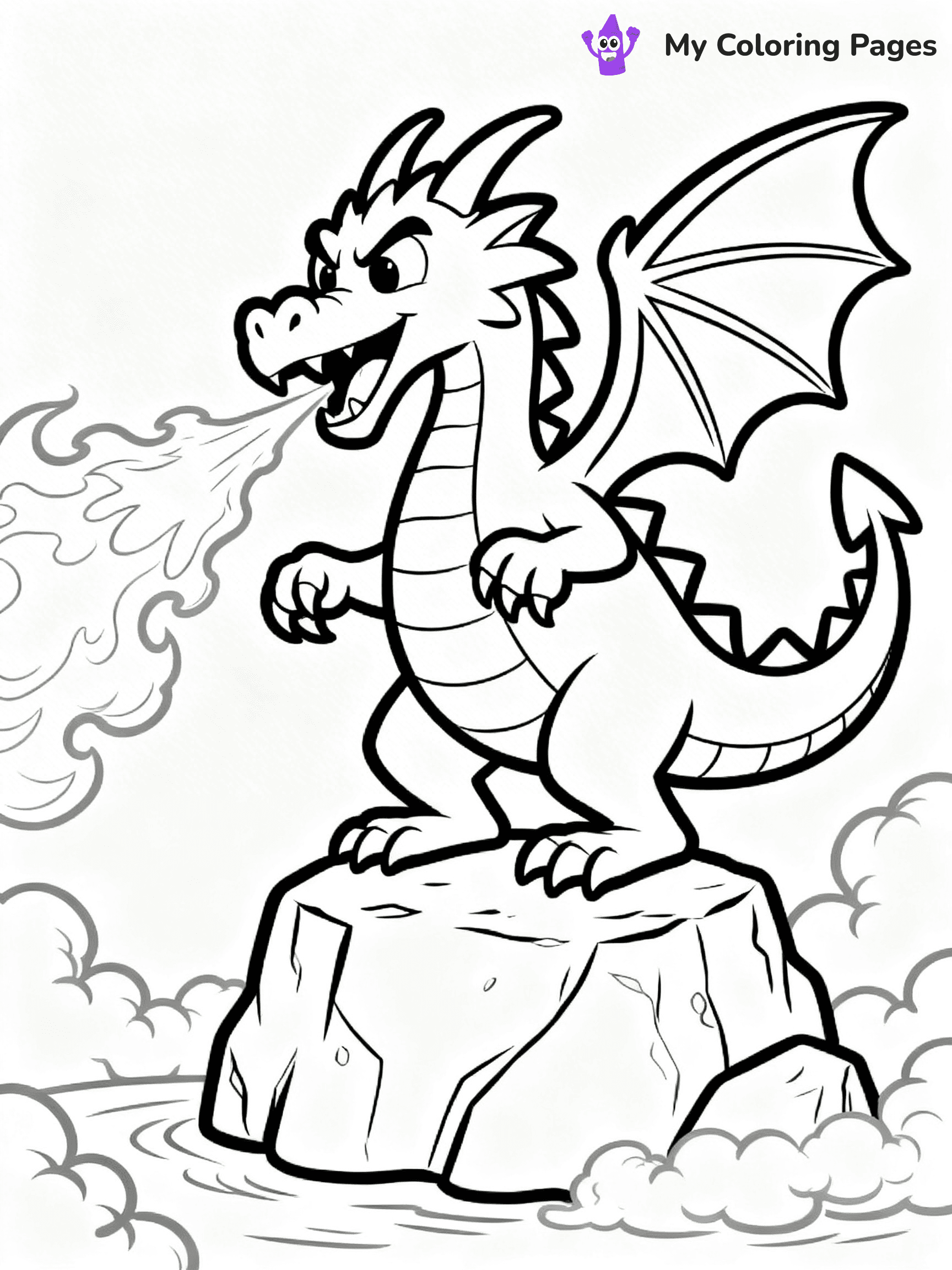 Realistic Dragon Coloring Pages - 49