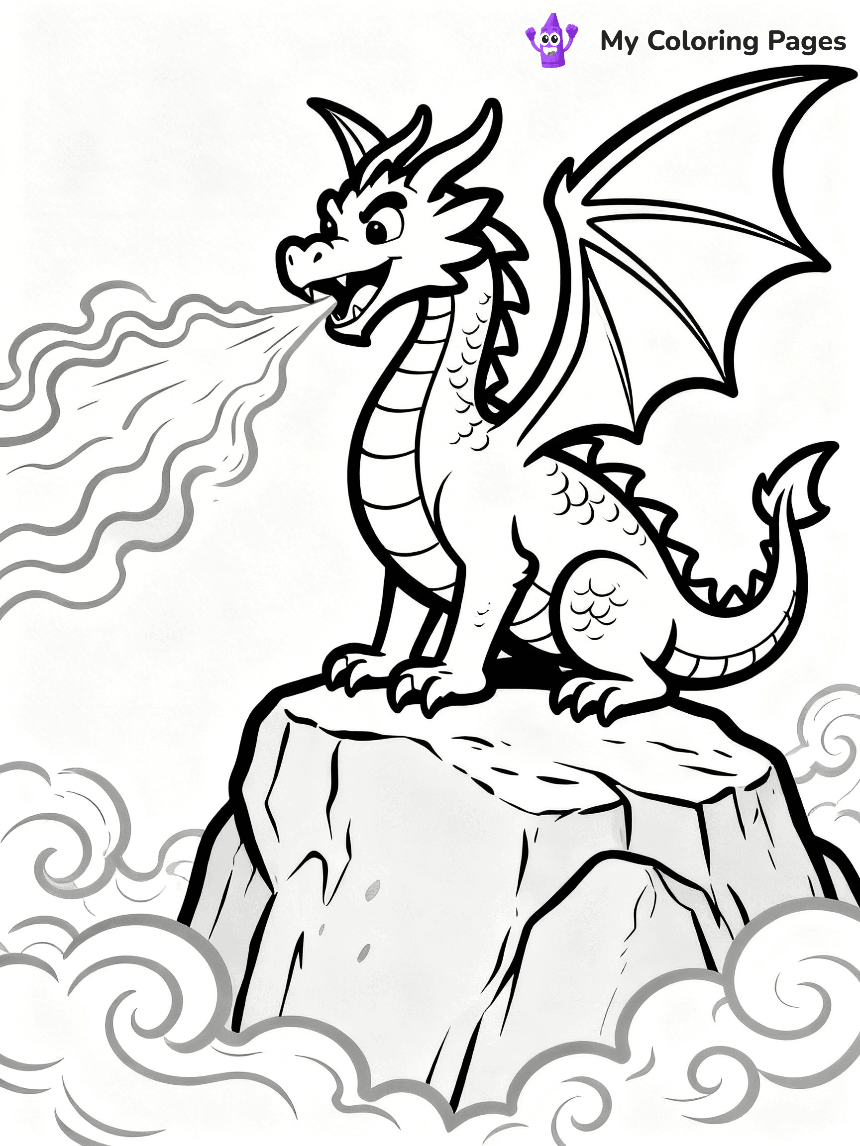 Realistic Dragon Coloring Pages - 48