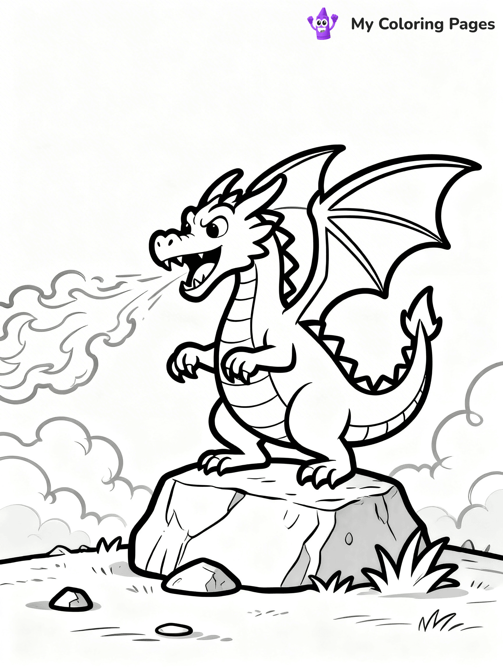 Realistic Dragon Coloring Pages - 45