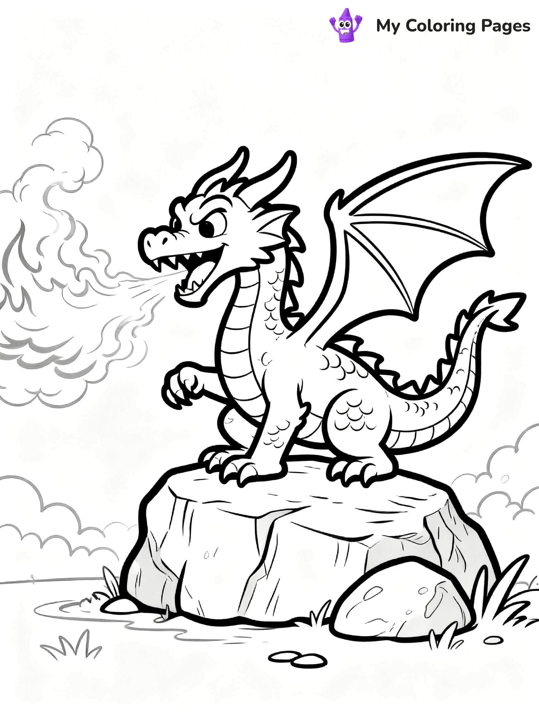 Realistic Dragon Coloring Pages - 44