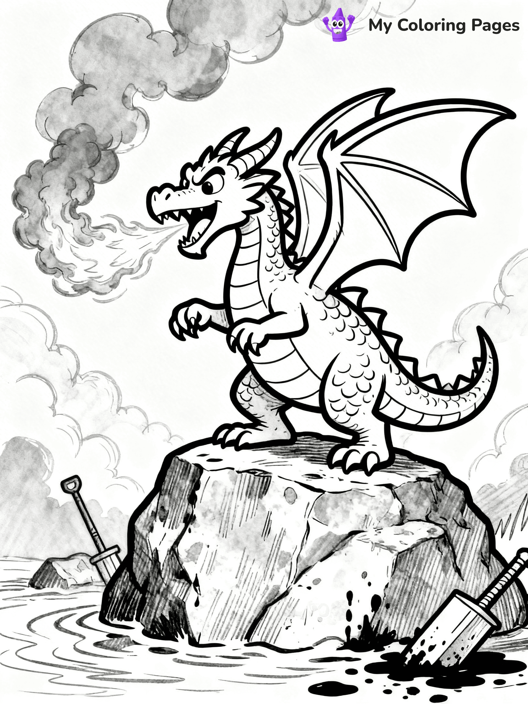 Realistic Dragon Coloring Pages - 43