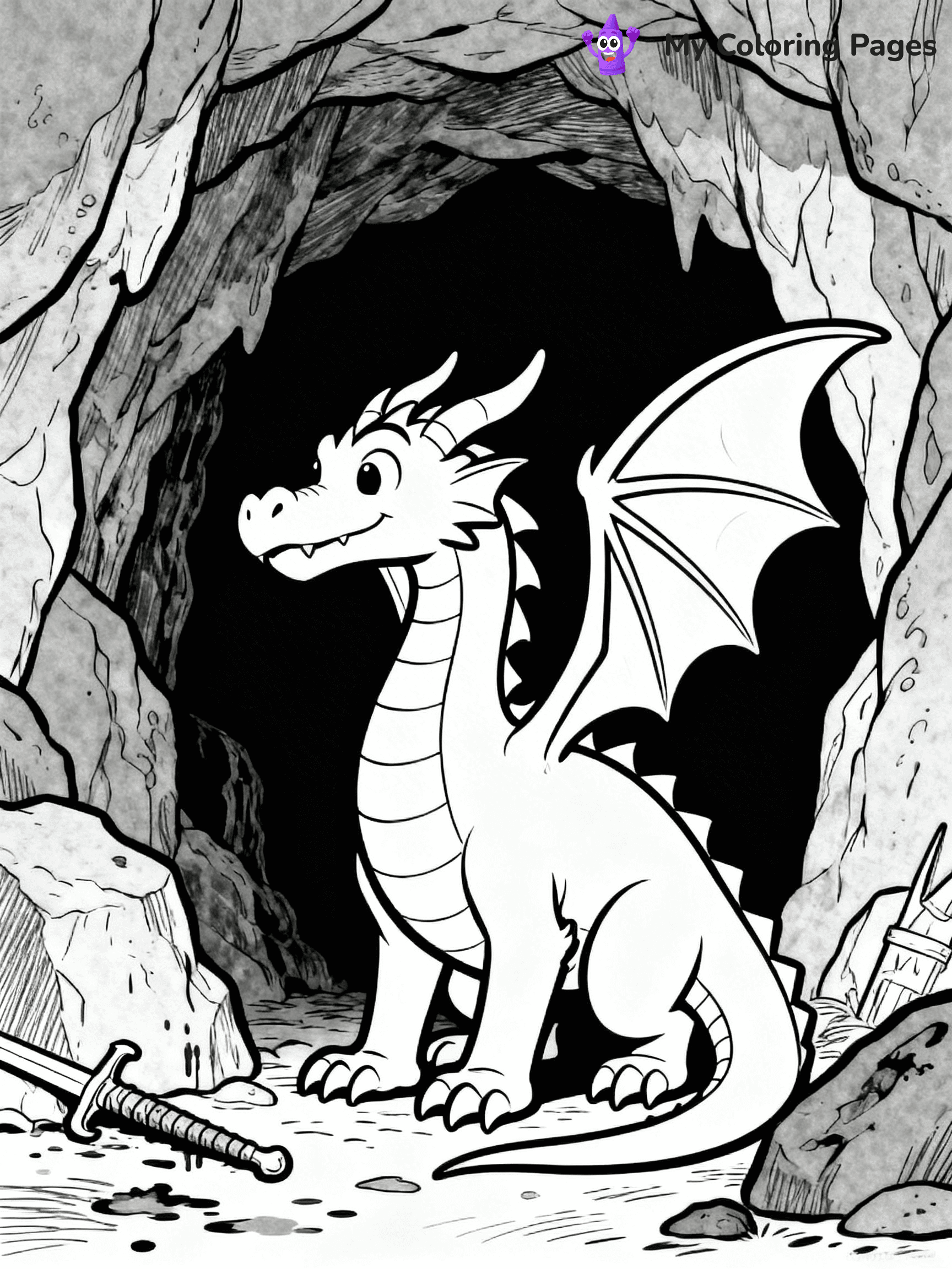 Realistic Dragon Coloring Pages - 37