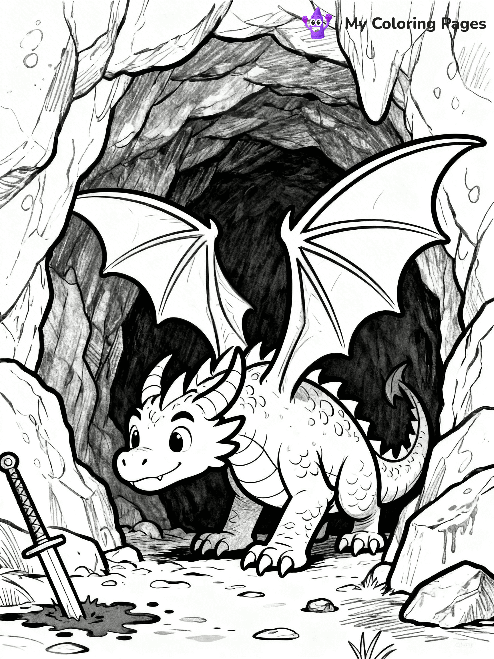 Realistic Dragon Coloring Pages - 36