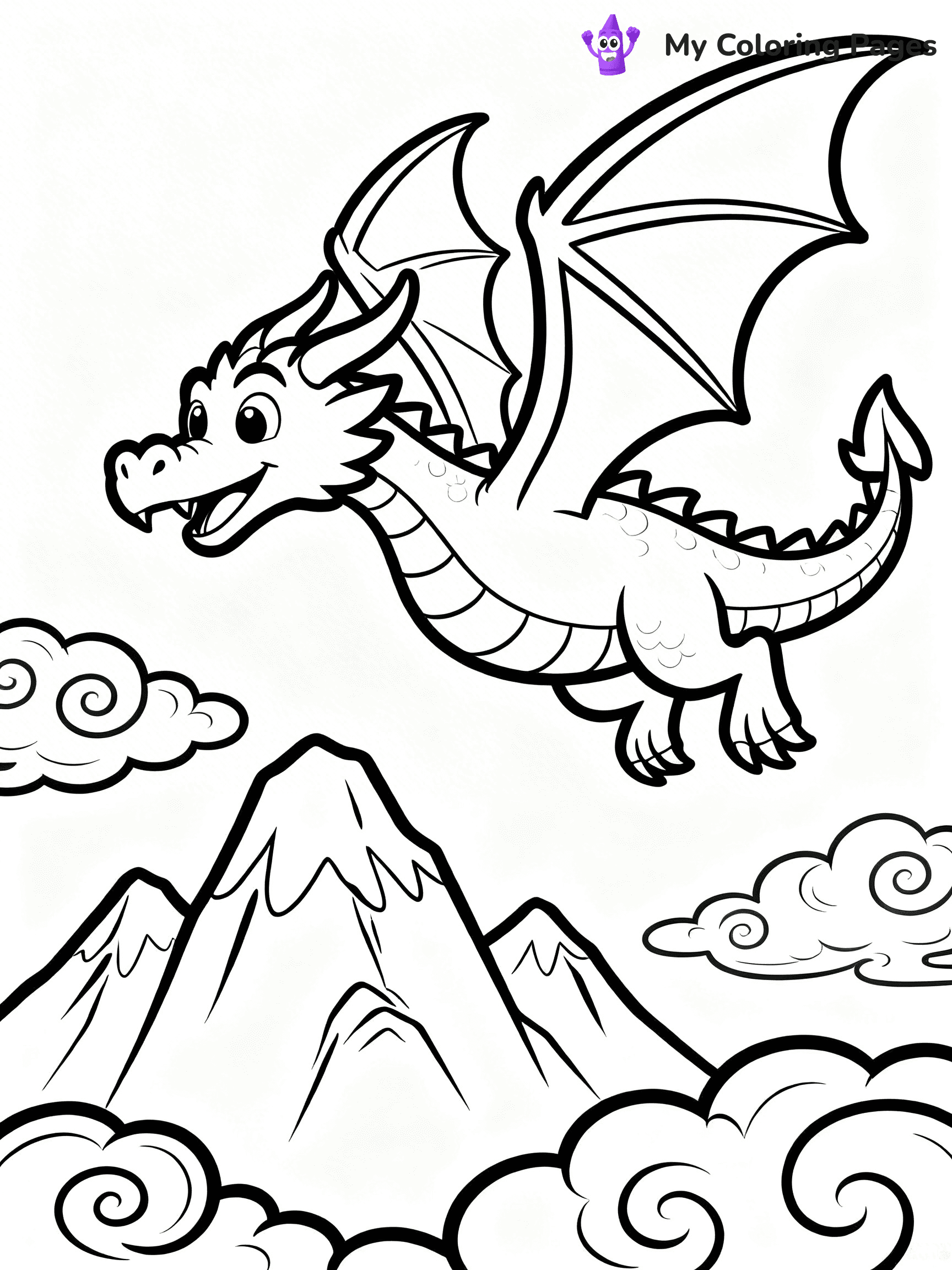 Realistic Dragon Coloring Pages - 35