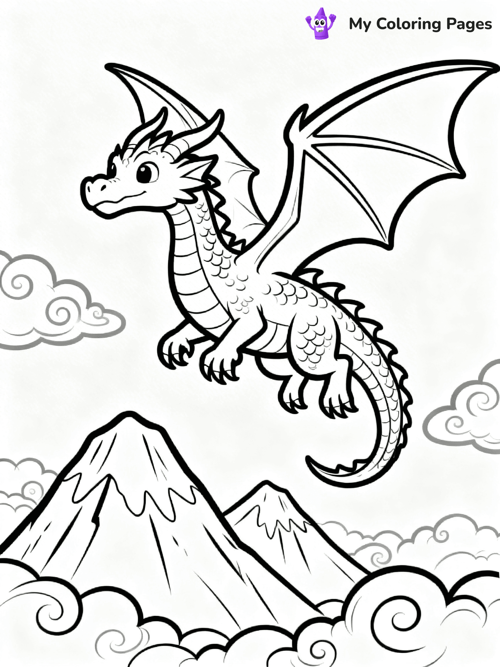 Realistic Dragon Coloring Pages - 34