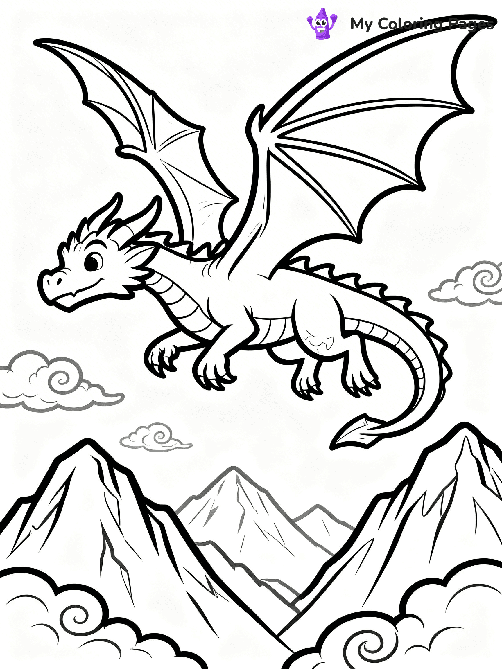 Realistic Dragon Coloring Pages - 32