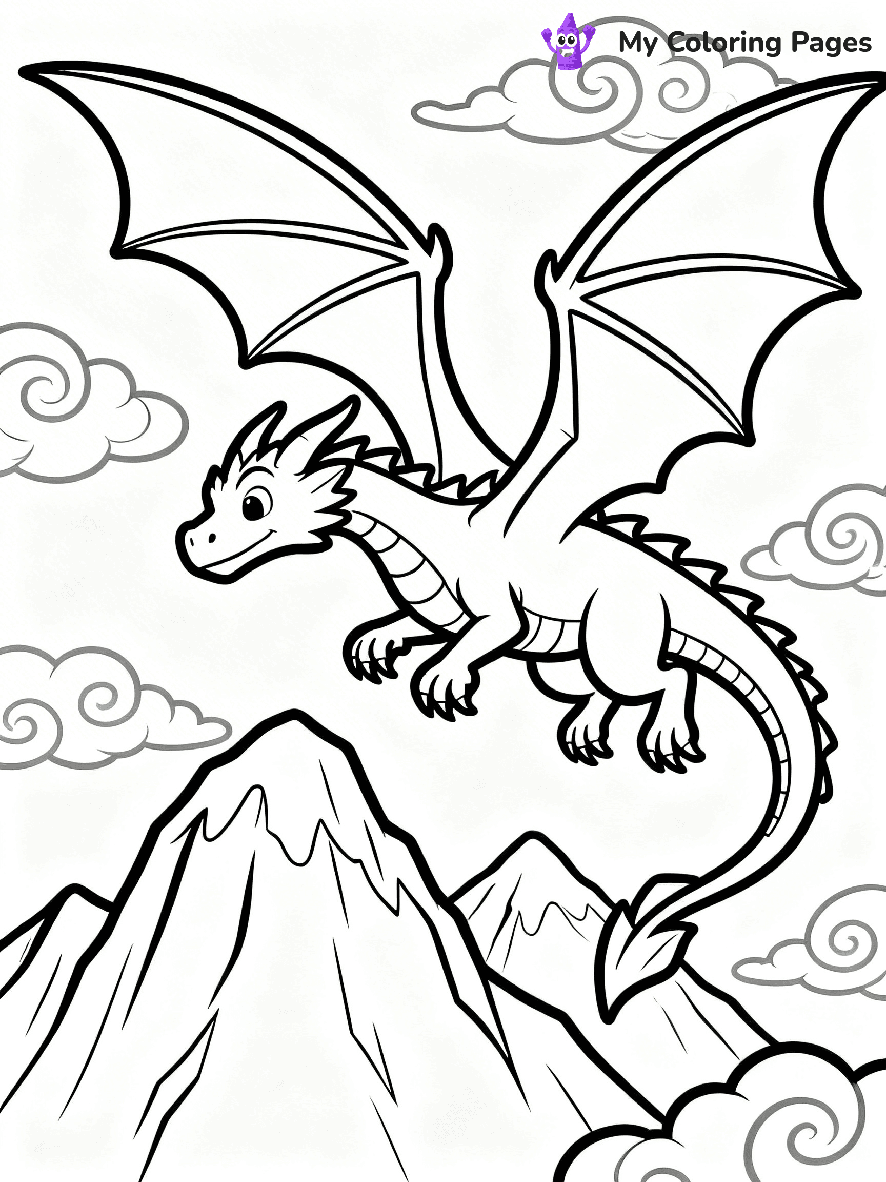 Realistic Dragon Coloring Pages - 30