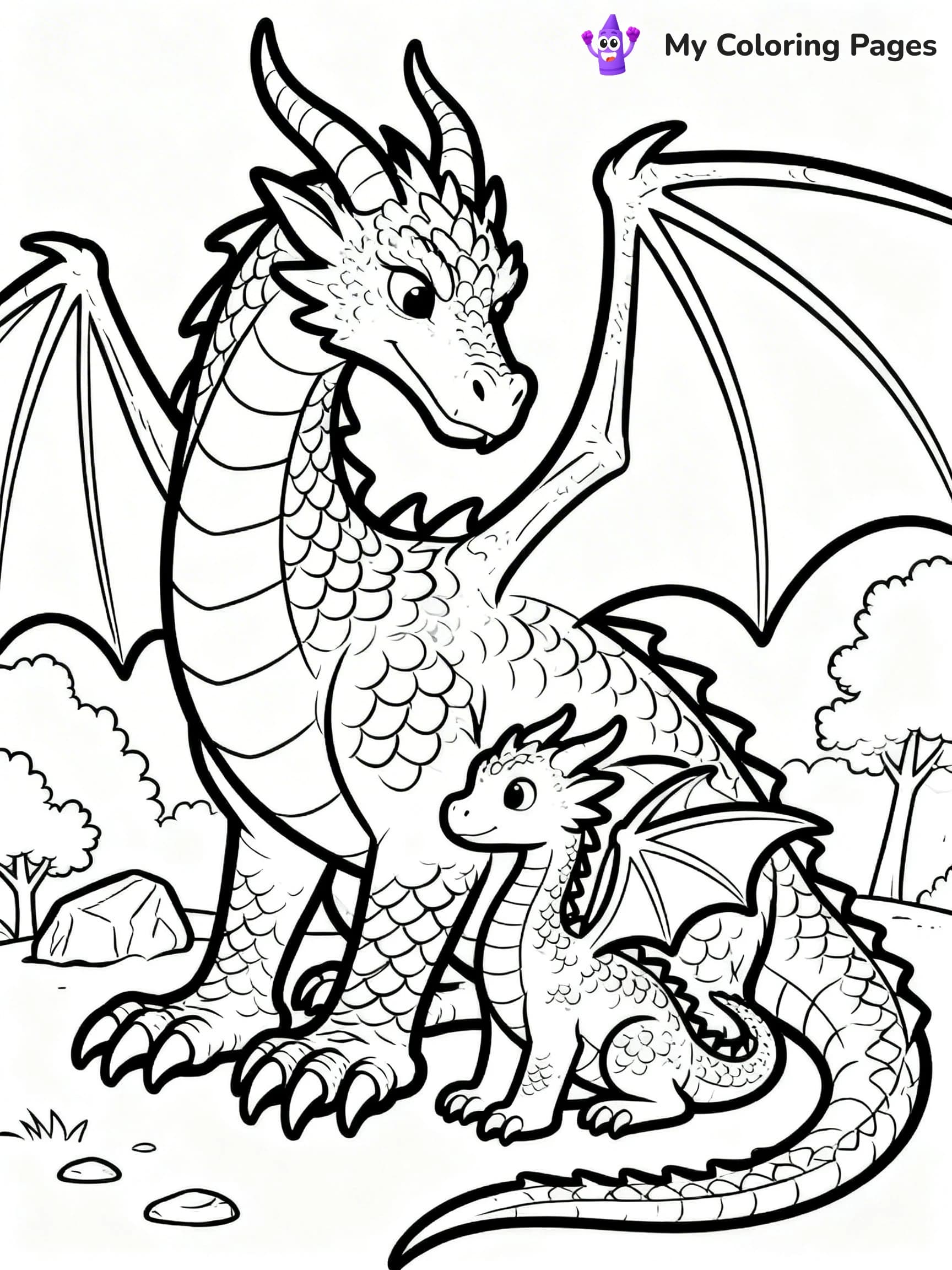 Realistic Dragon Coloring Pages - 15
