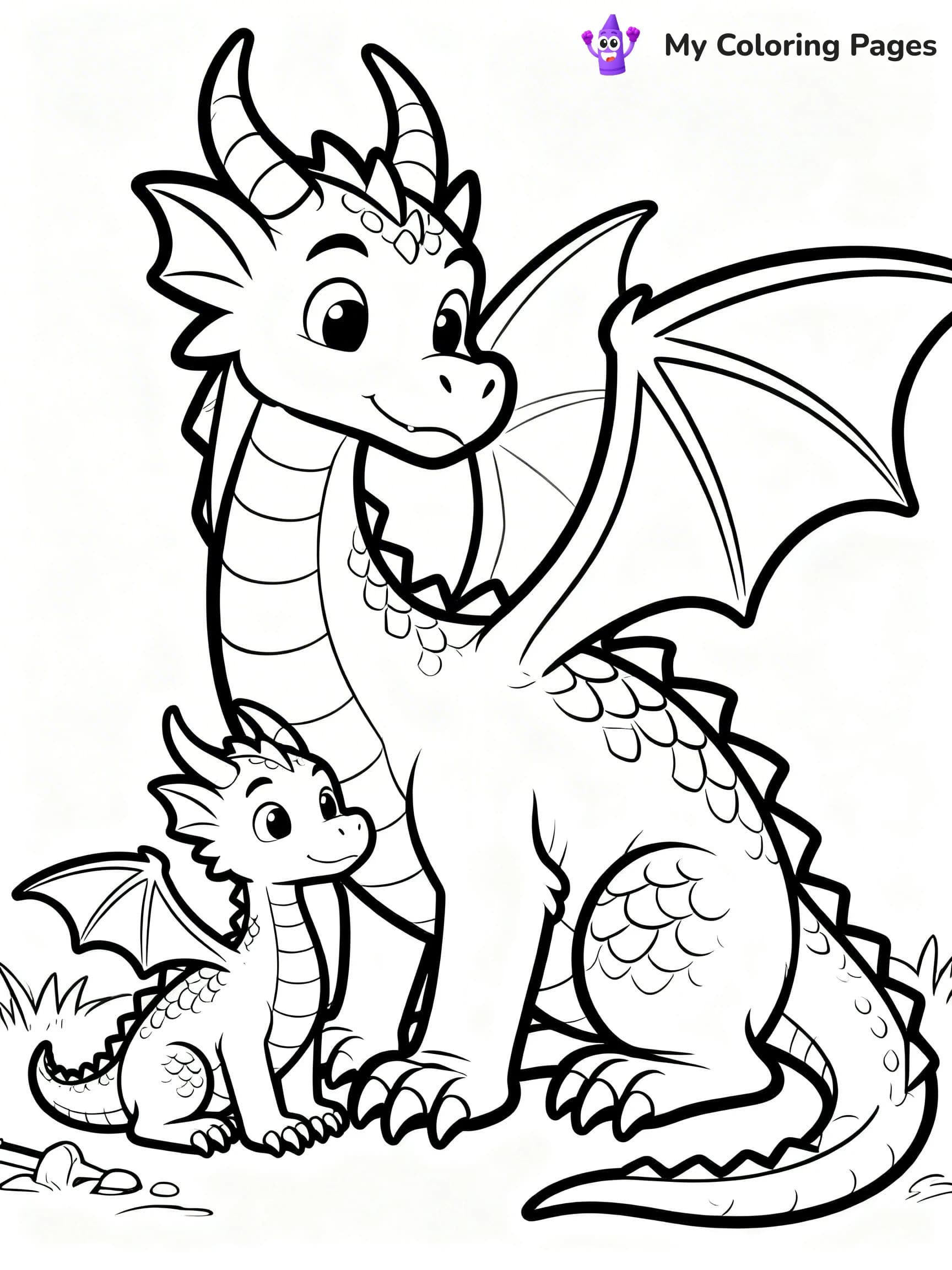 Realistic Dragon Coloring Pages - 14