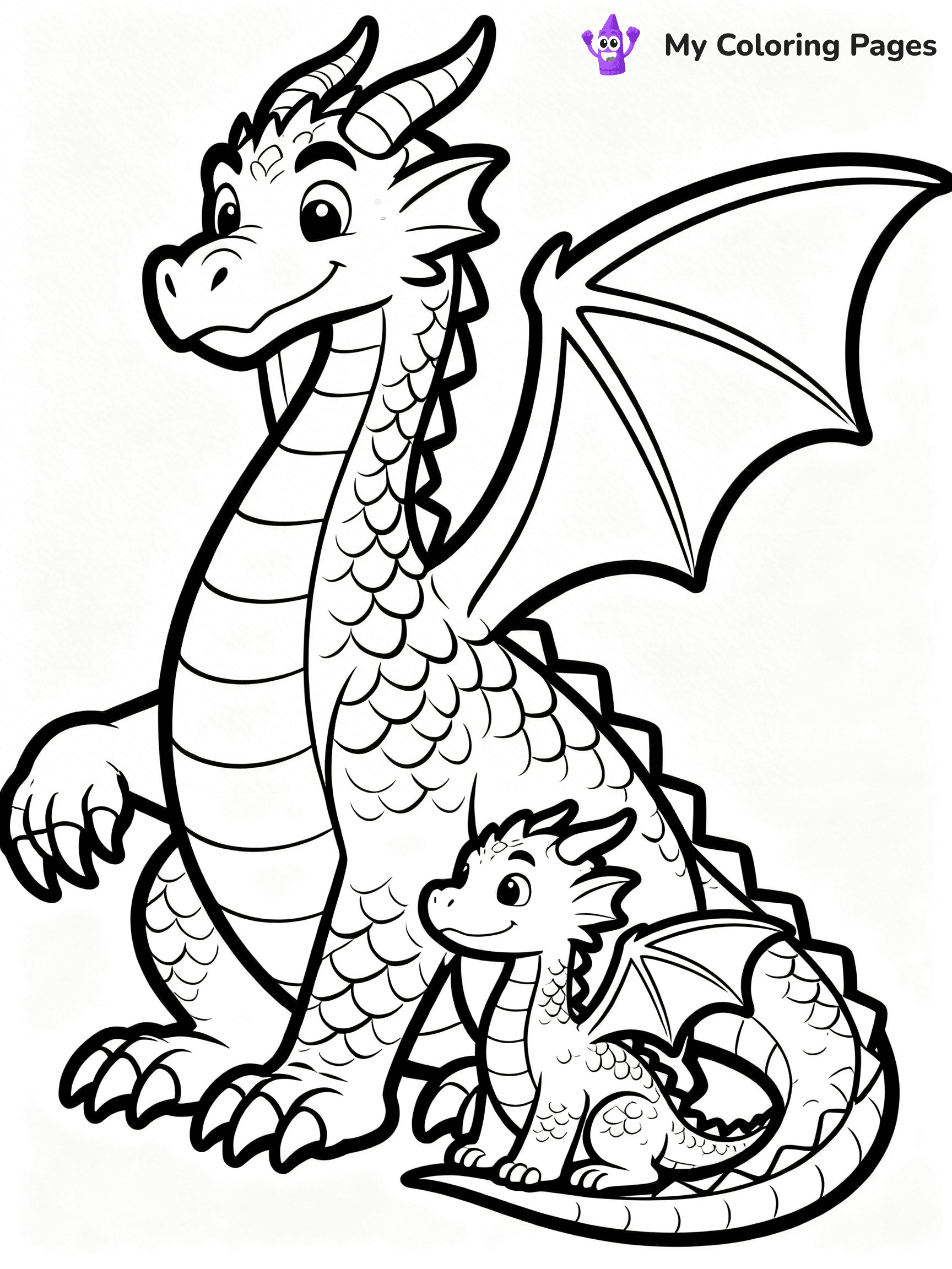 Realistic Dragon Coloring Pages - 12