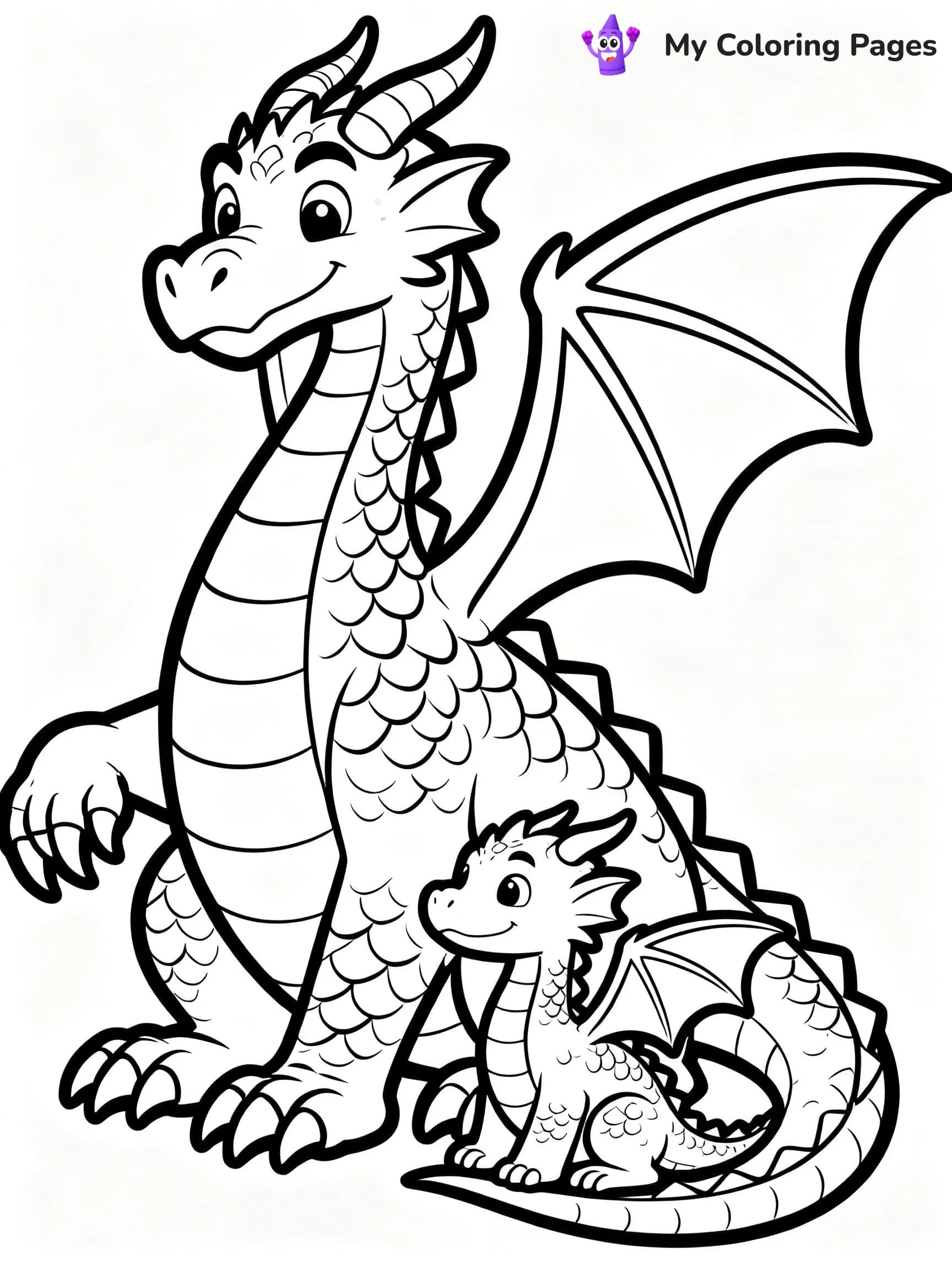Realistic Dragon Coloring Pages - 13