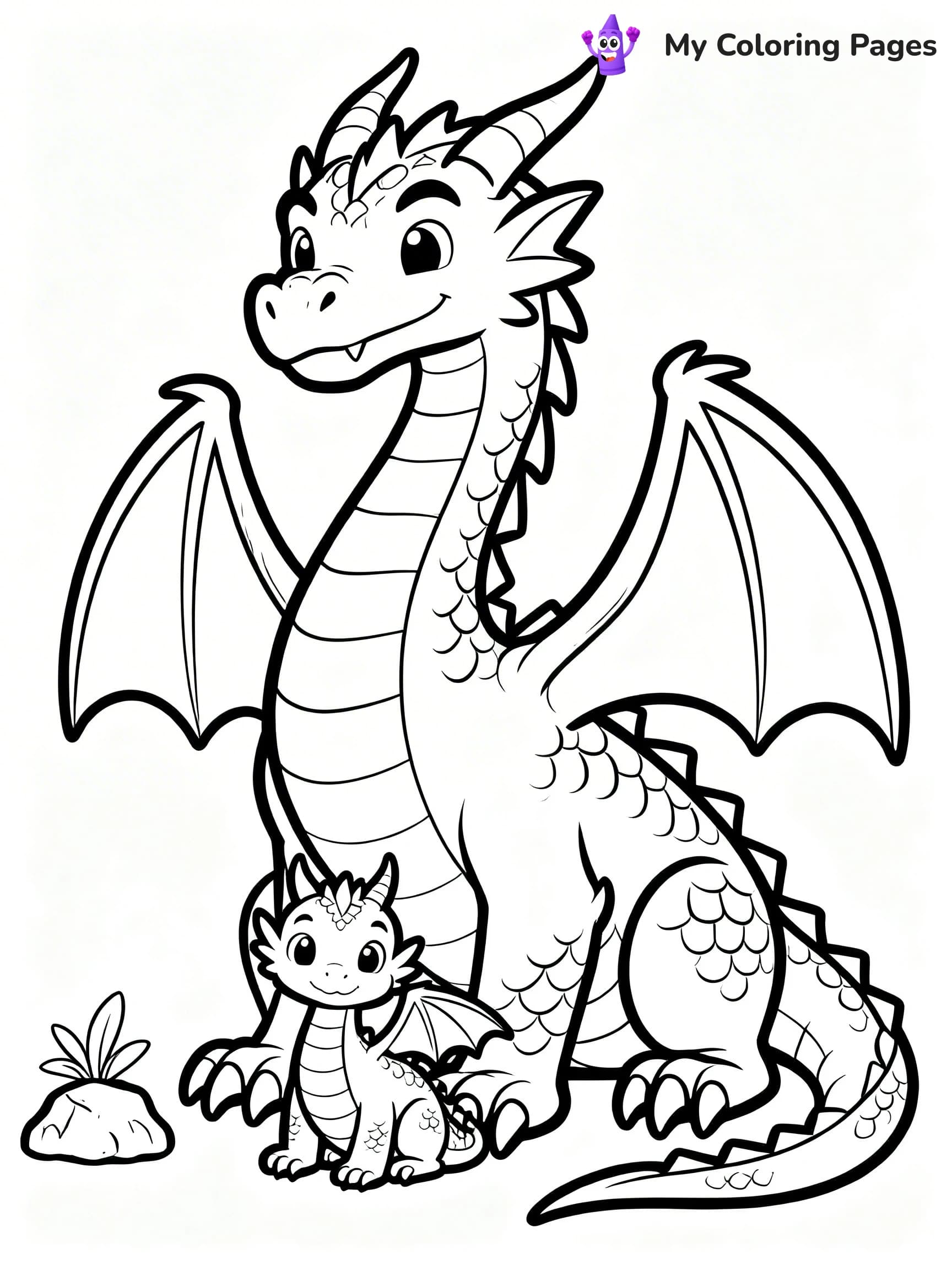 Realistic Dragon Coloring Pages - 12