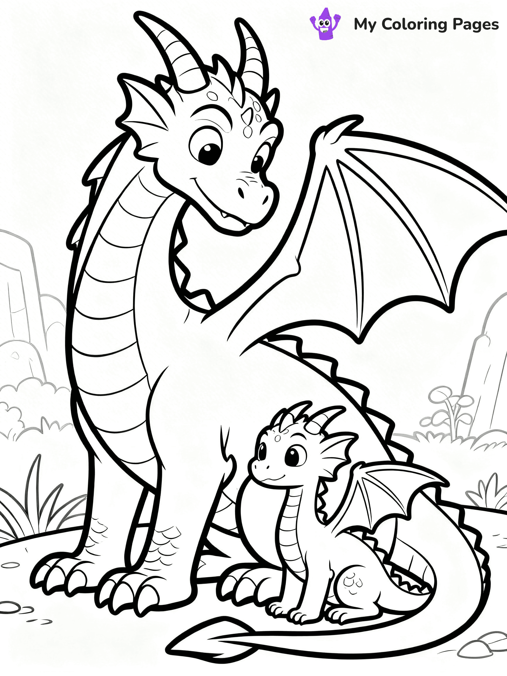Realistic Dragon Coloring Pages - 10