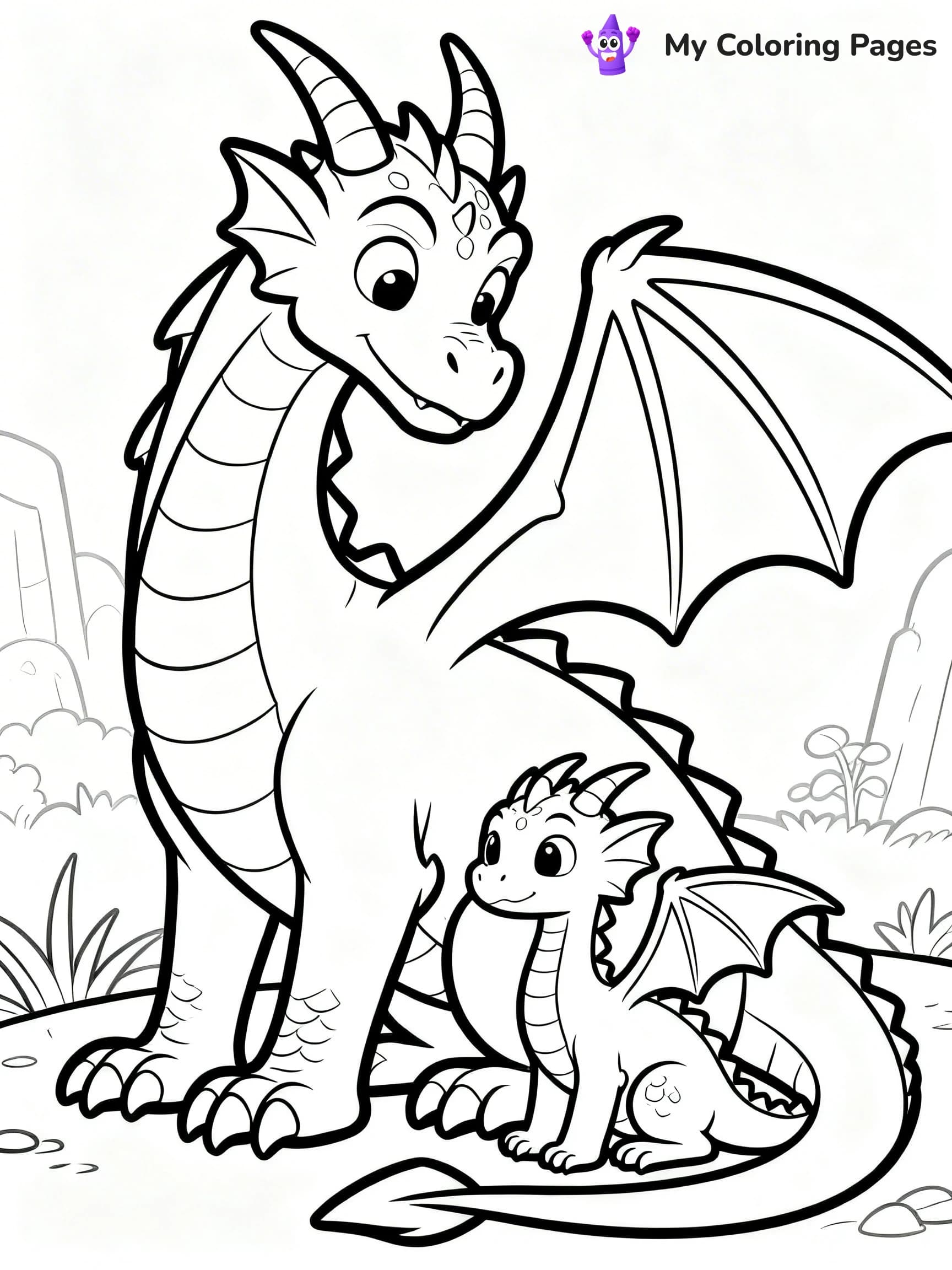 Realistic Dragon Coloring Pages - 11