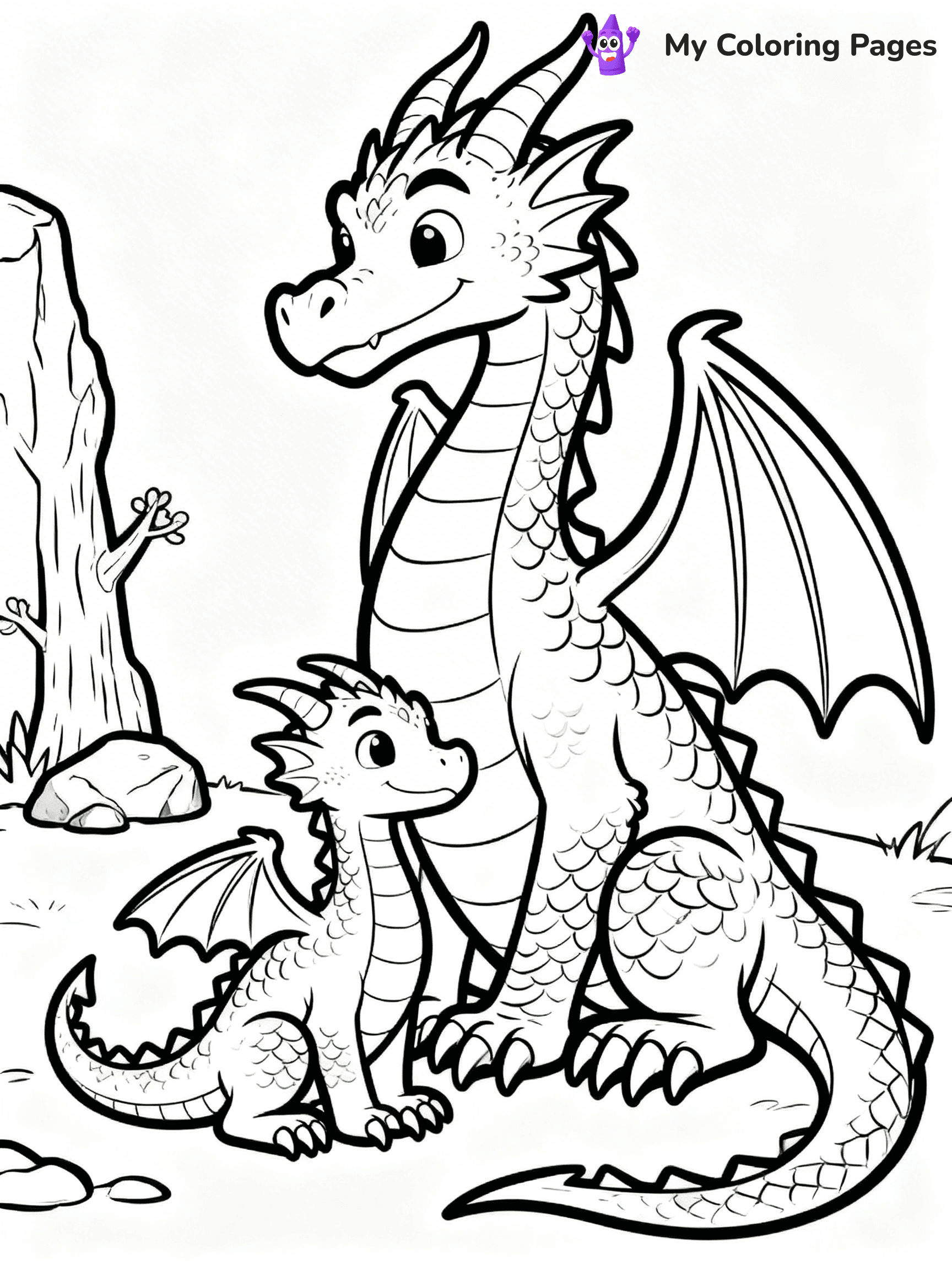 Realistic Dragon Coloring Pages - 9