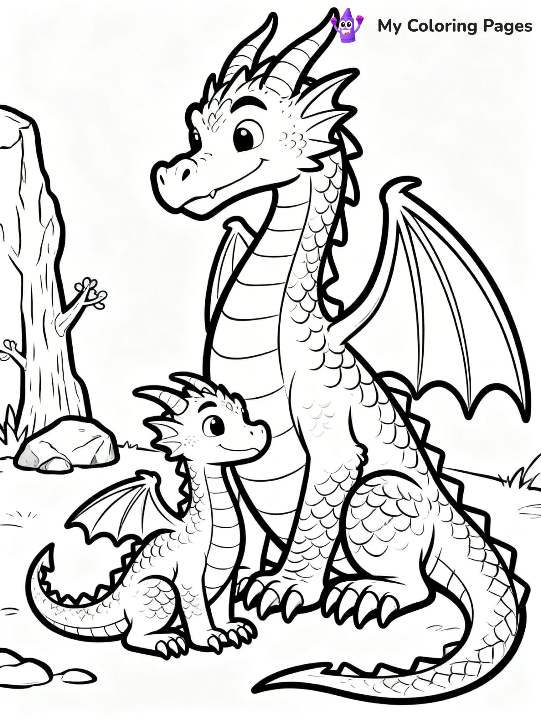 Realistic Dragon Coloring Pages - 10