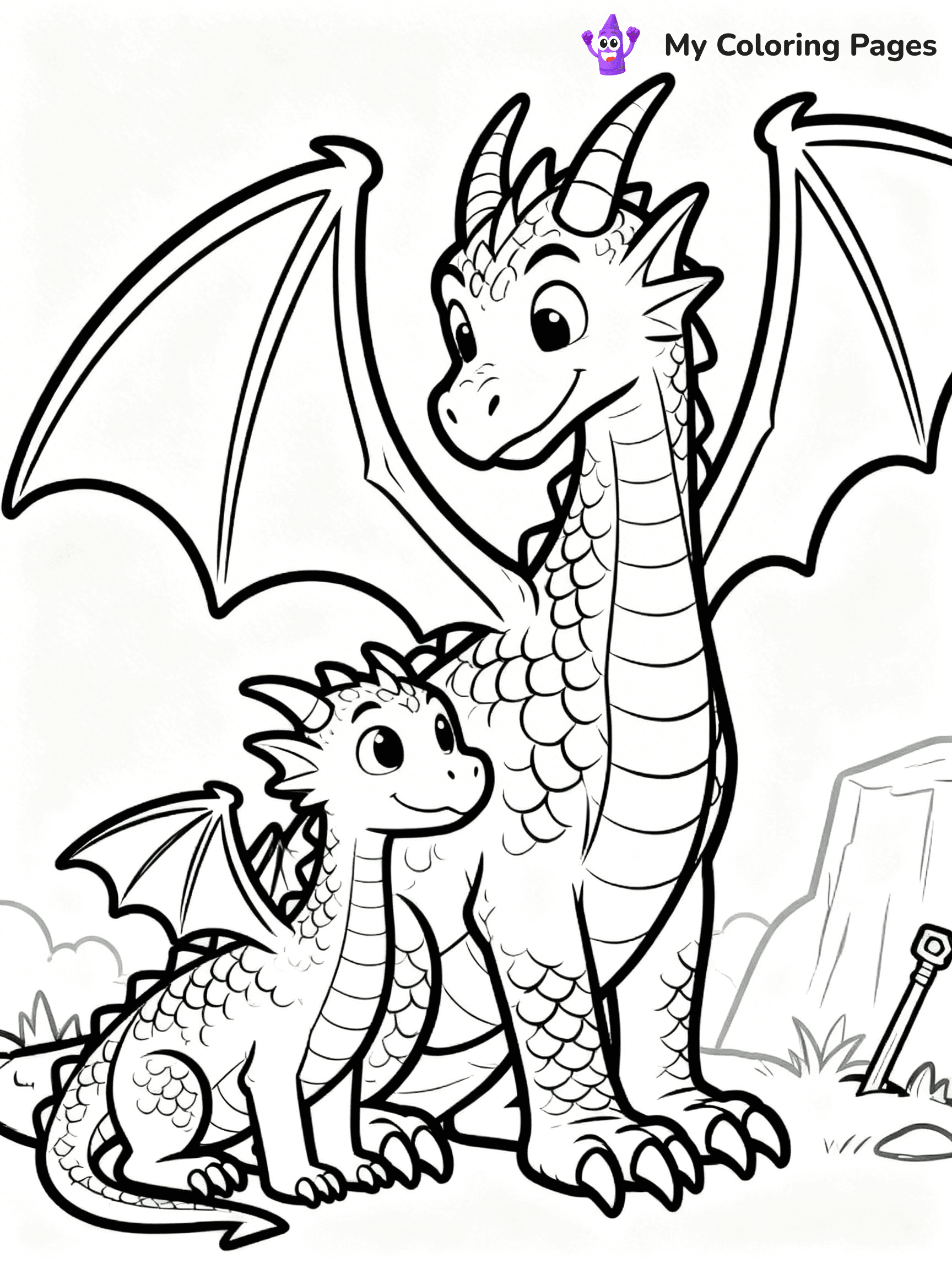 Realistic Dragon Coloring Pages - 8