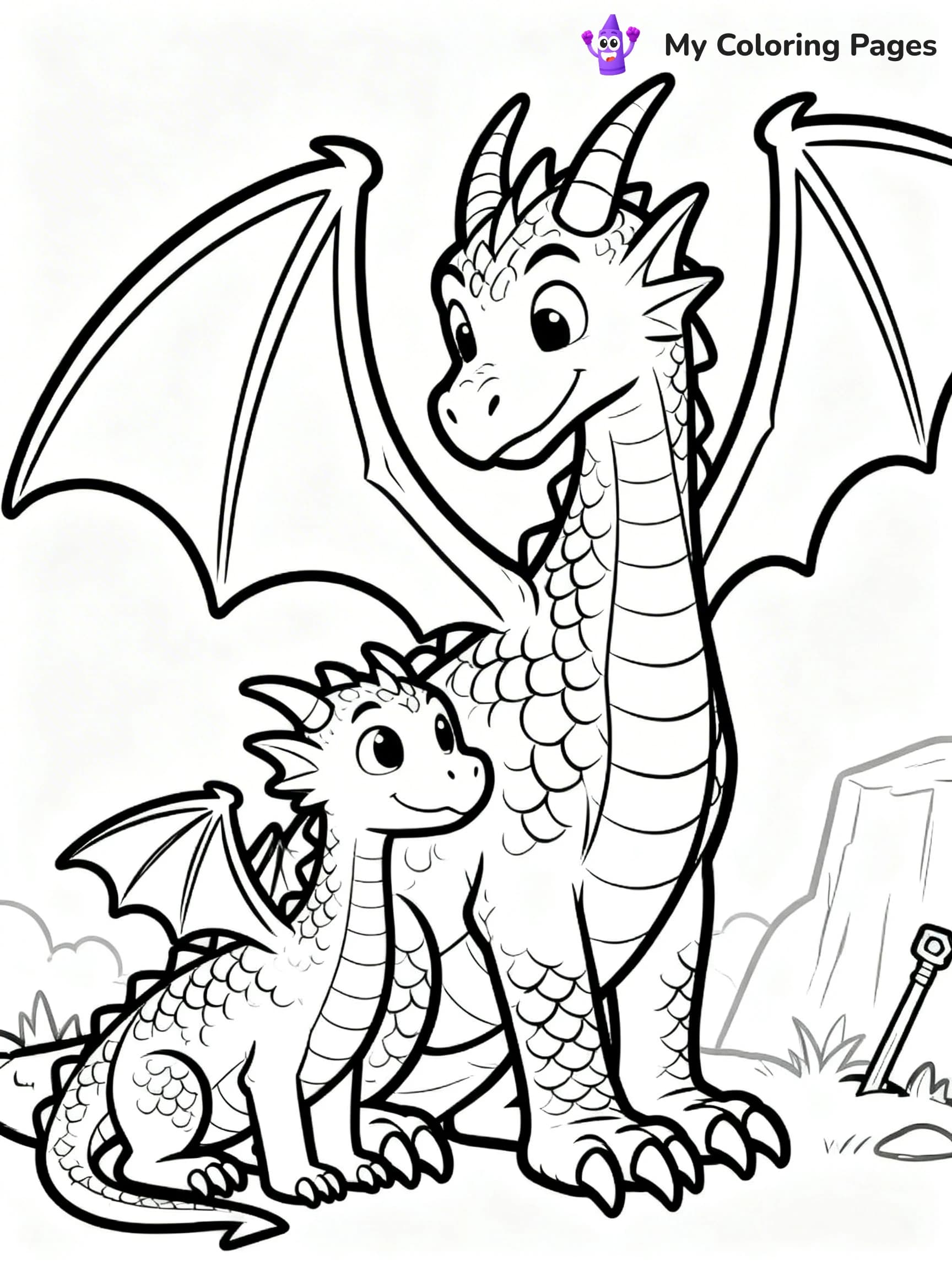 Realistic Dragon Coloring Pages - 9